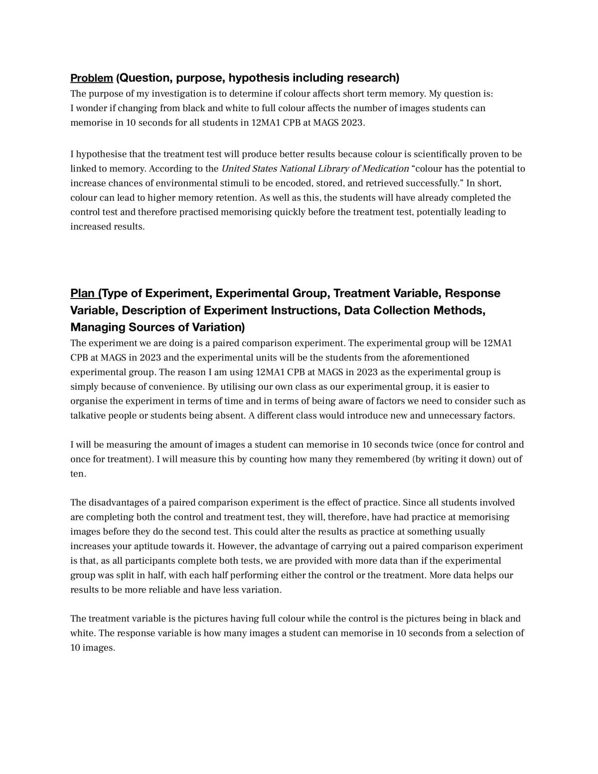 2.10 - Mathematics and Statistics - Student Report - Page 1