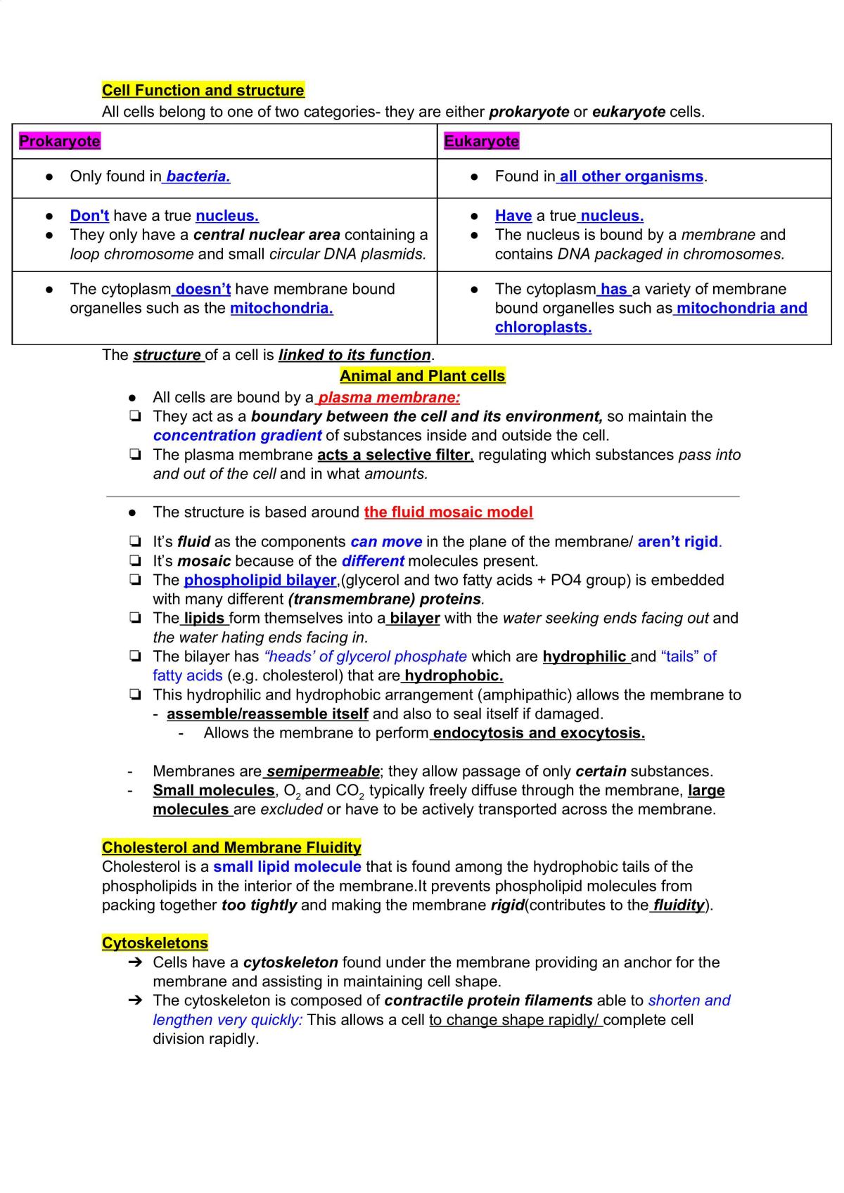 Cells Notes - Page 1