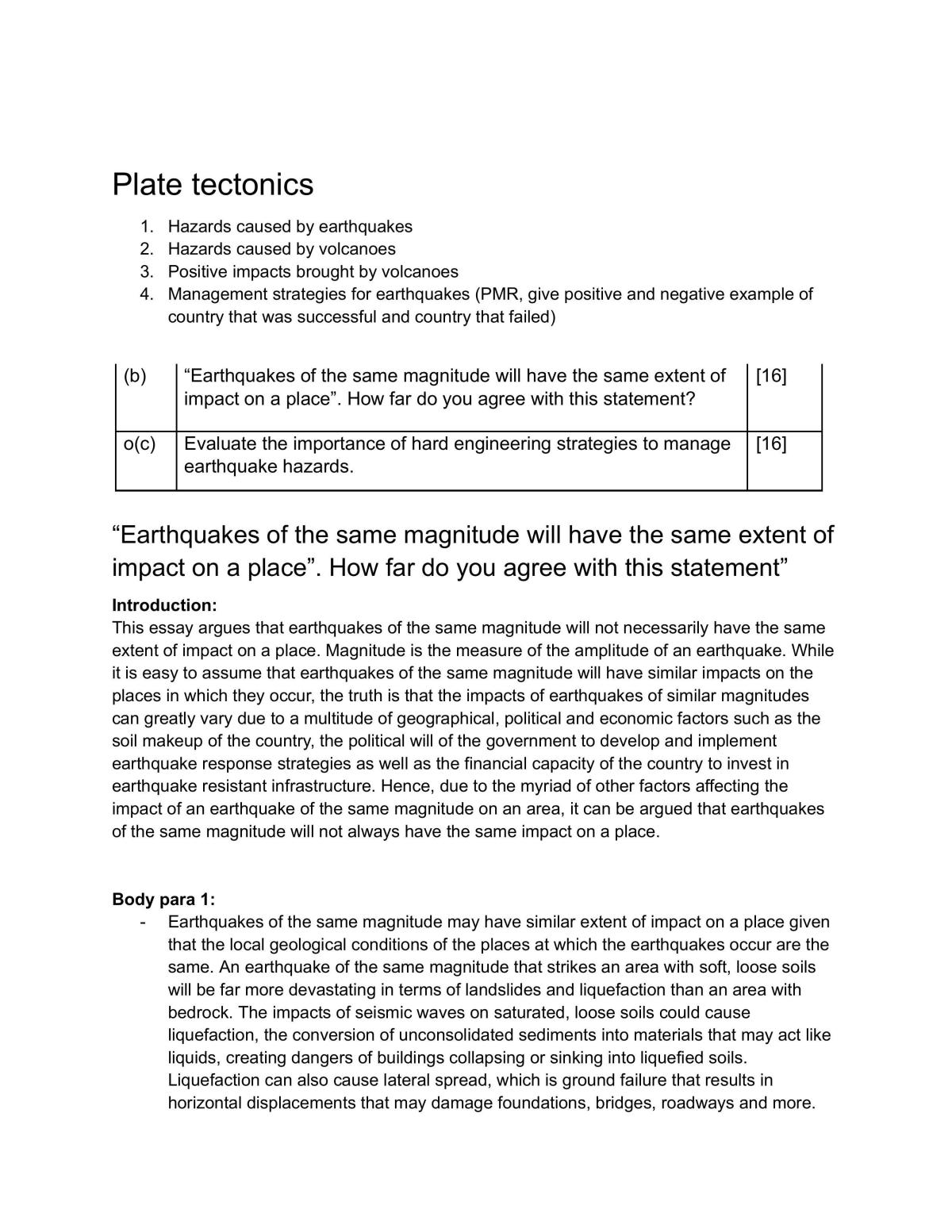 Geog complete 15m essays + planning - Page 1