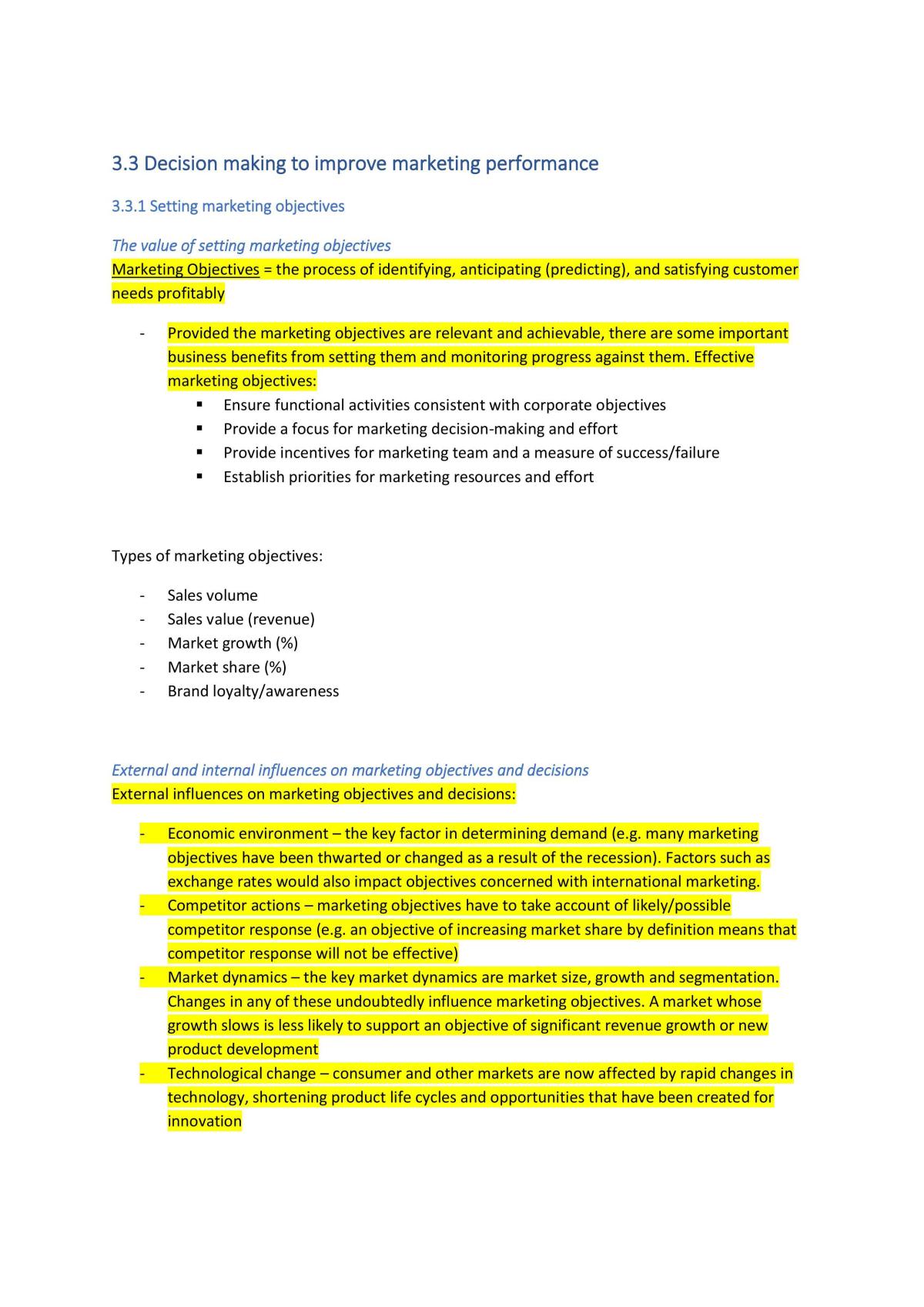 3.3 Decision making to improve marketing performance - Page 1