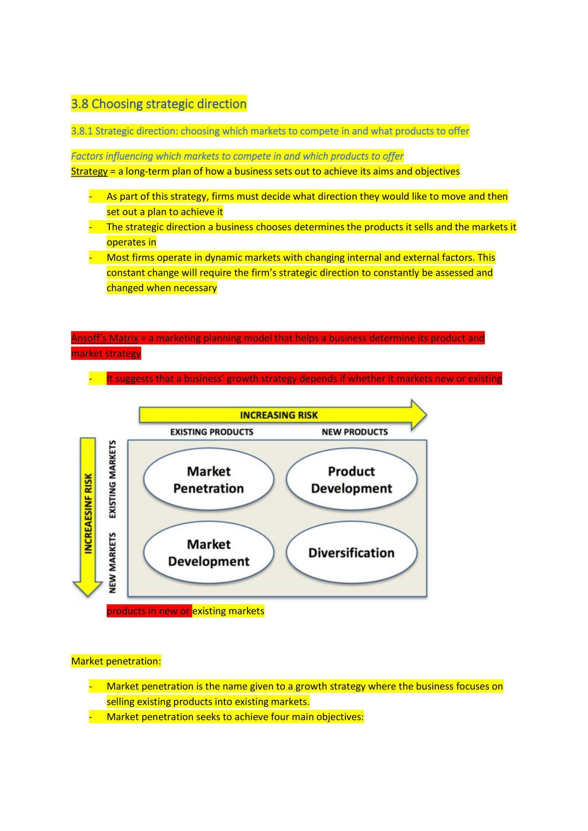 3.8 Choosing strategic direction - Page 1