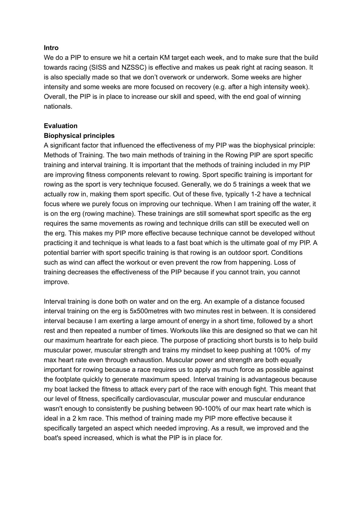 Personal Improvement Programme Evaluation - Page 1