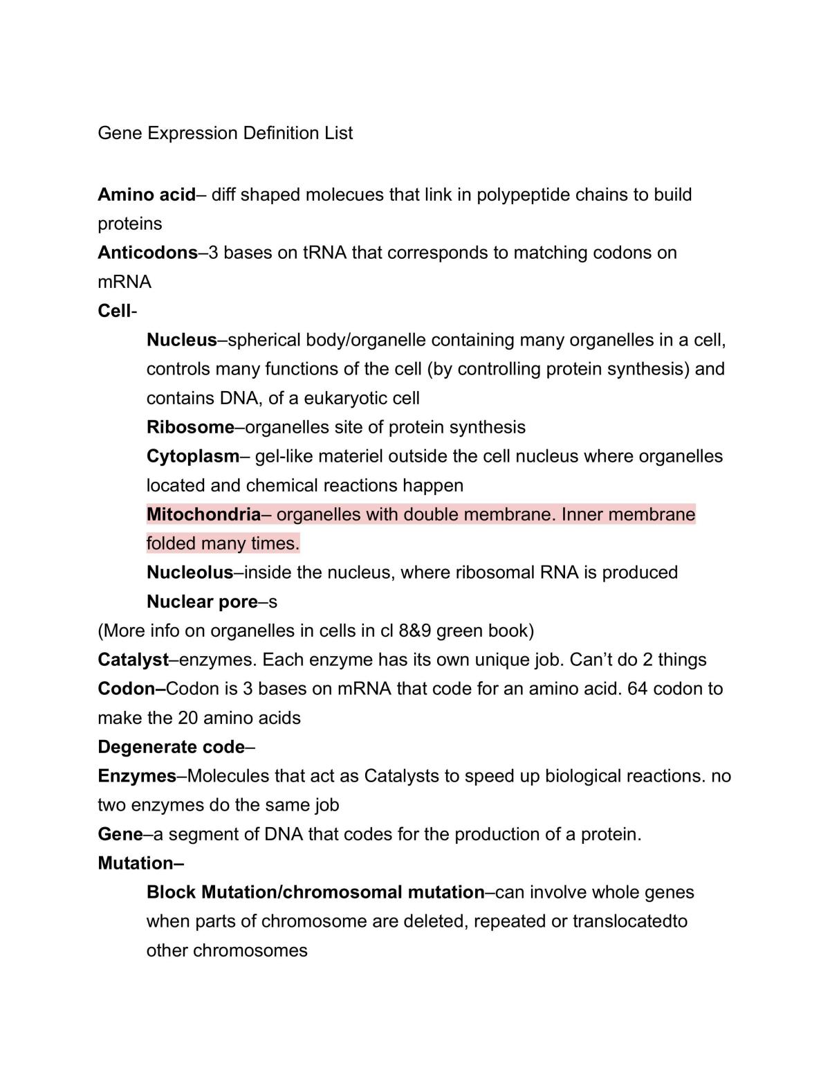Notes on gene expression - Page 1