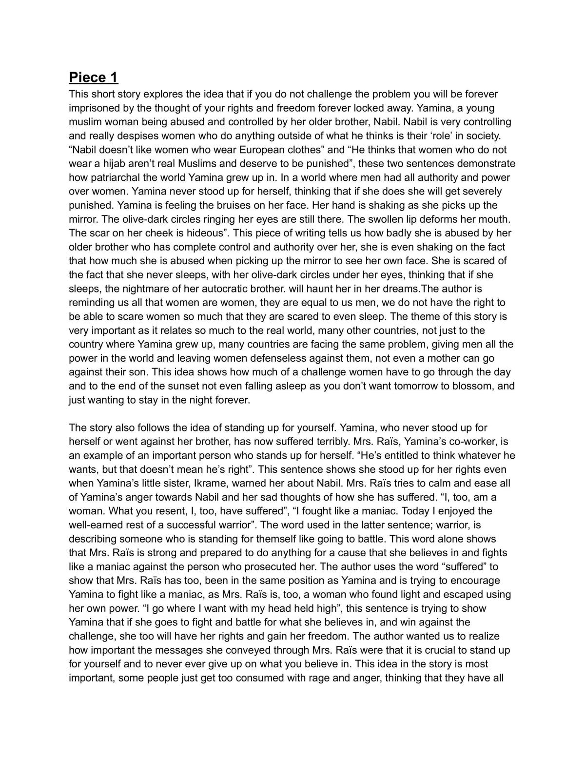 Leve 2 English - 2.9 - Reading Response  - Page 1