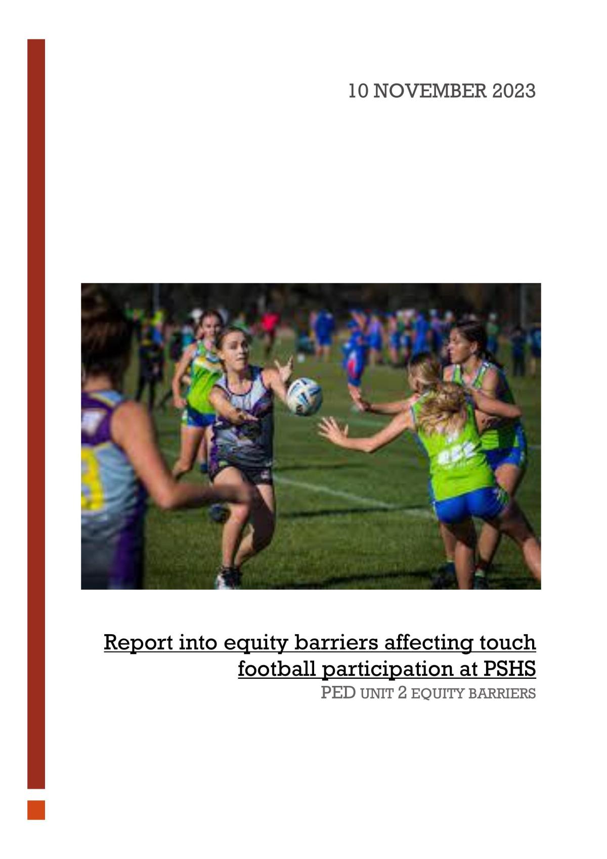 PE IA2 report into equity barriers   - Page 1
