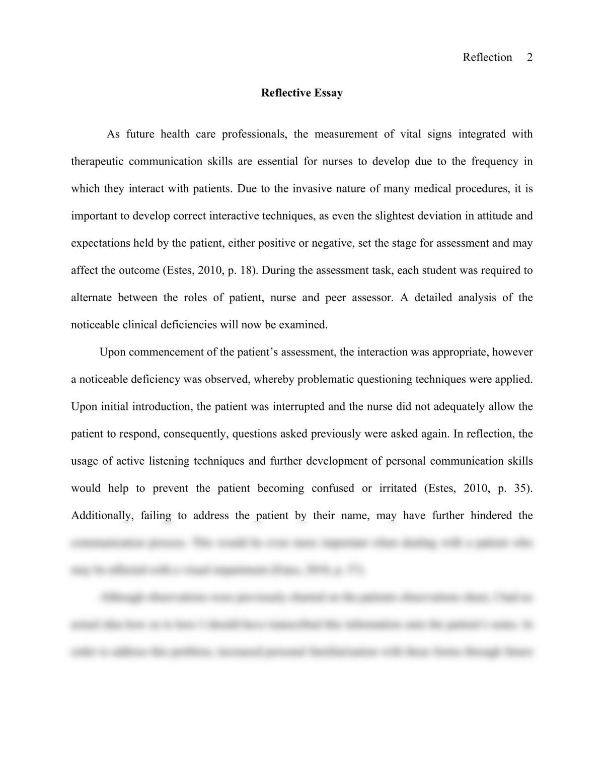Reflective Essay - Page 1