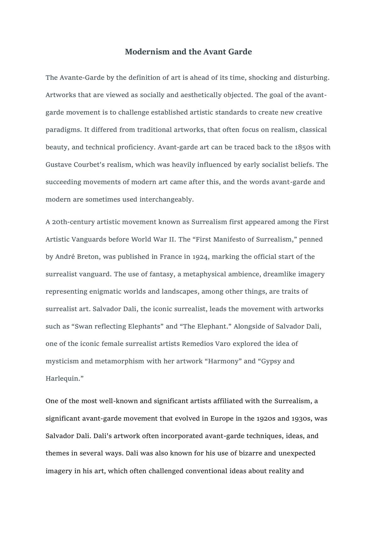 Avante Garde - Page 1