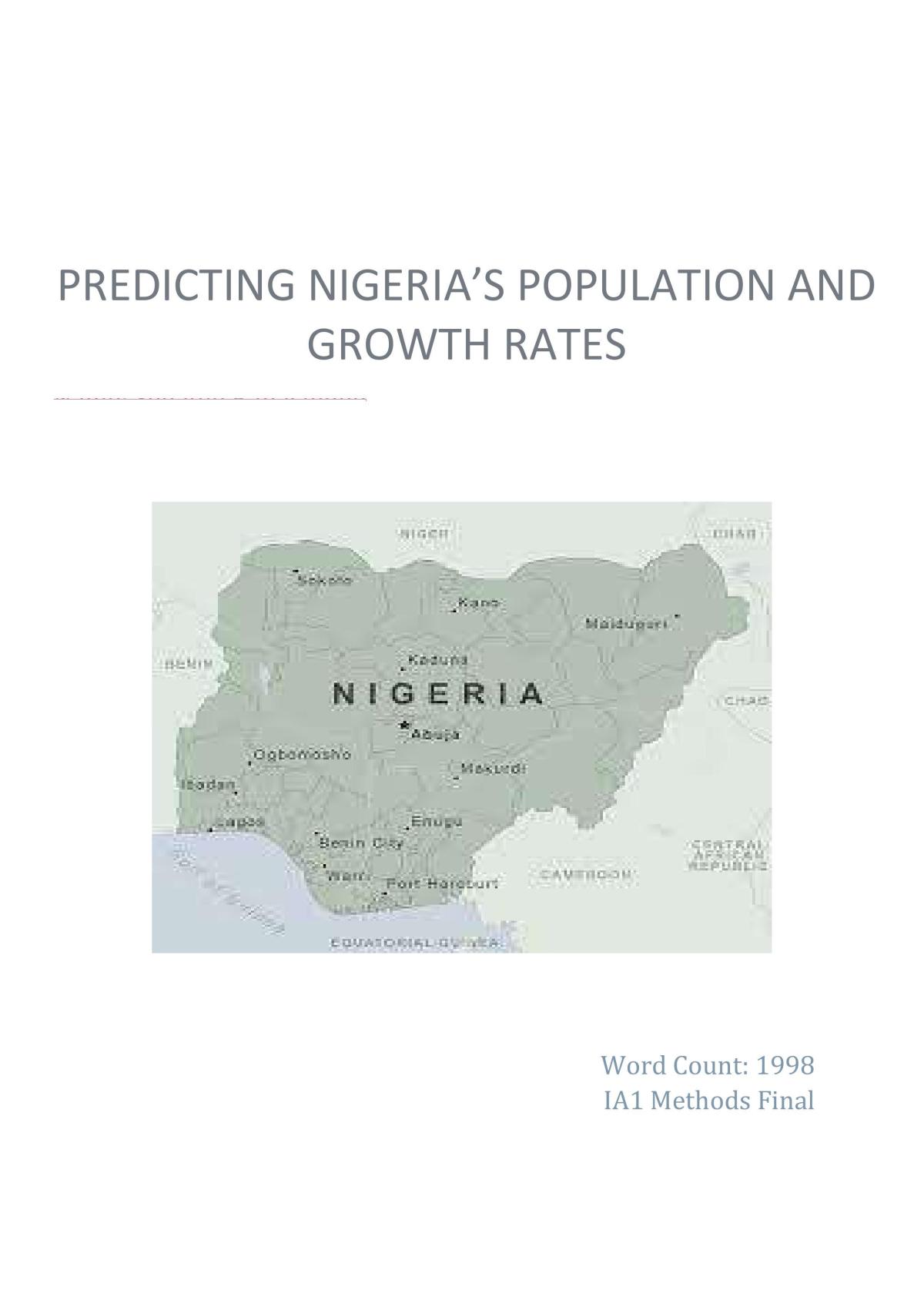 Predicting Nigeria's Population and Growth Rate - Page 1