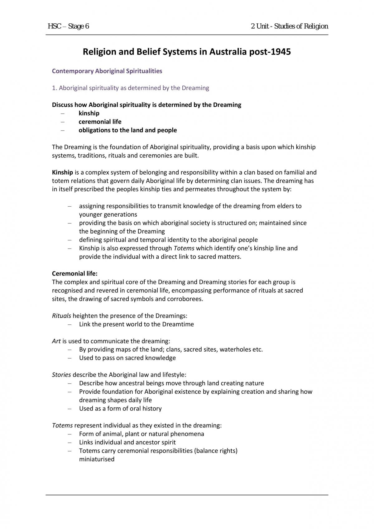 Syllabus Notes on Australia Post 1945 - Page 1
