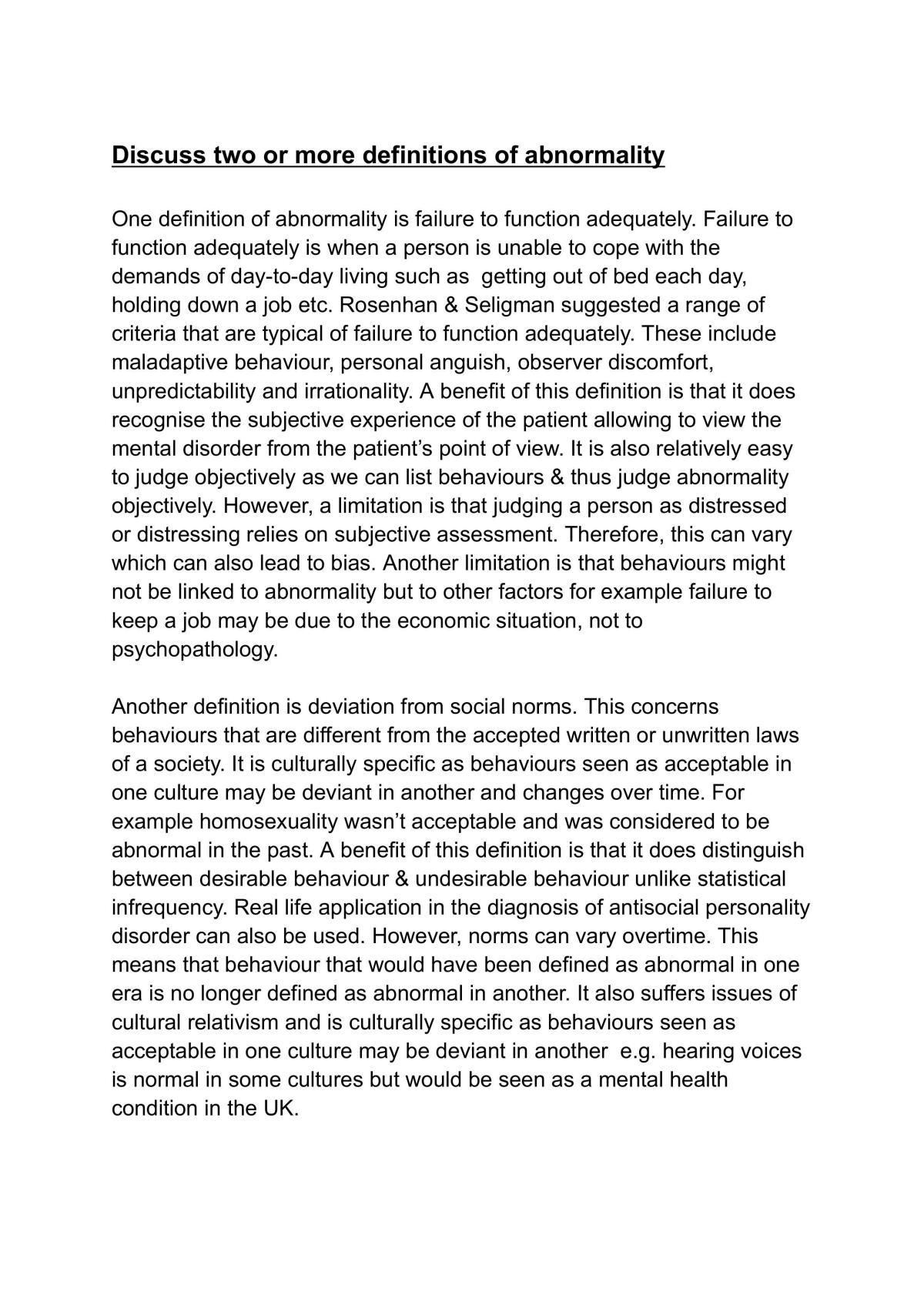 AQA A-Level Psychology Essays  - Page 1