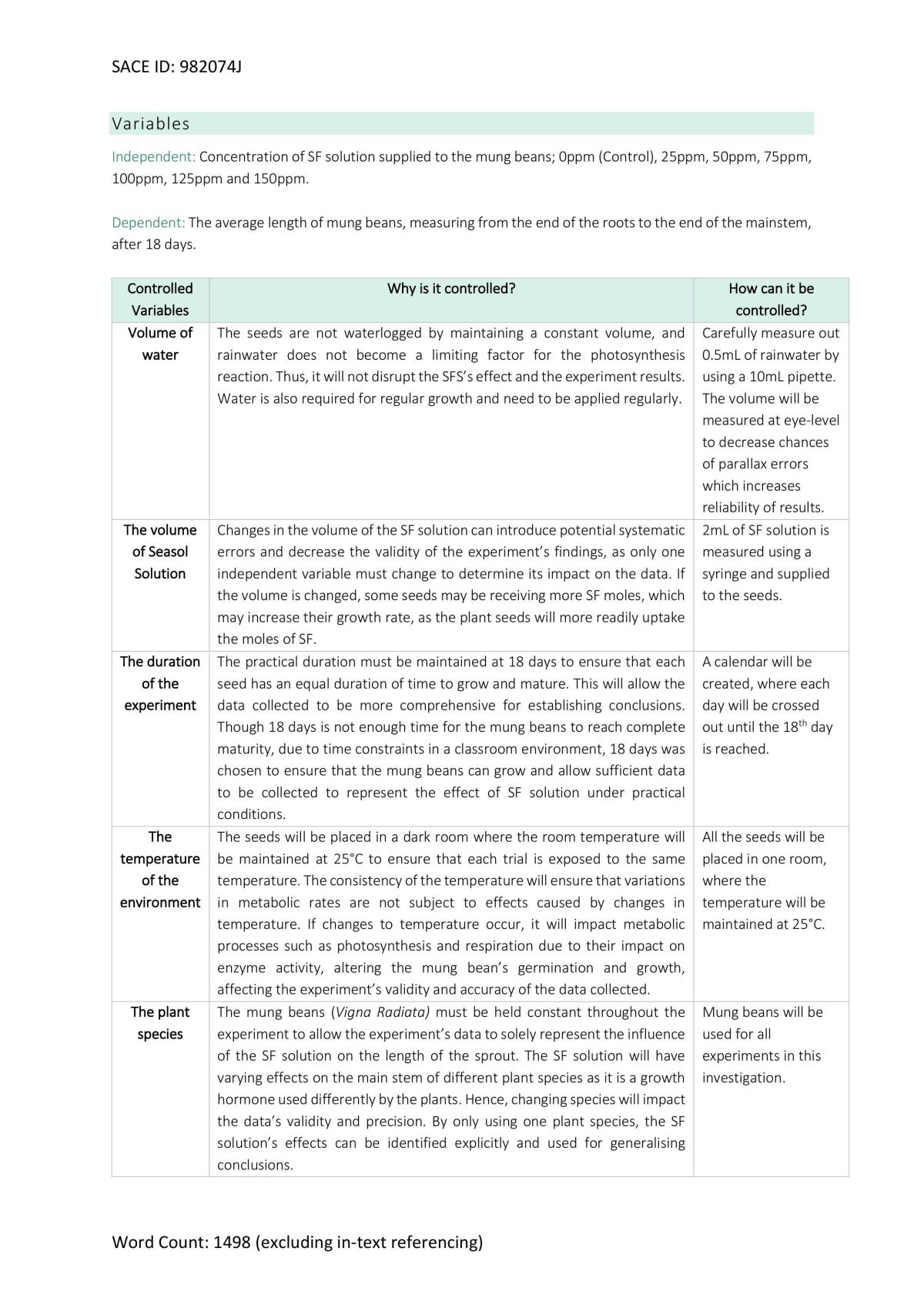 Effect of seasol concentration on the length of mung beans  - Page 2