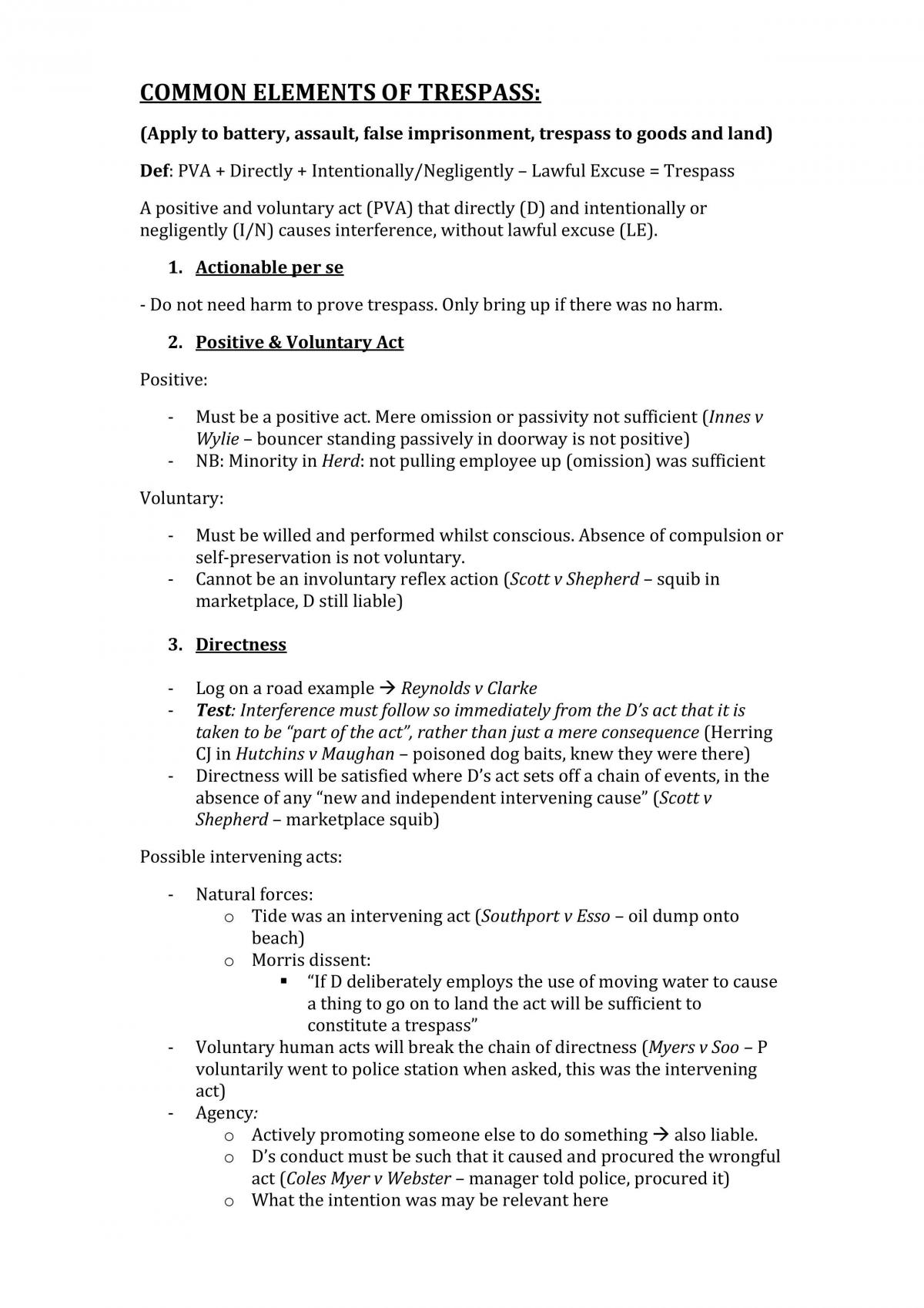 Torts A Summary Notes (HD) - Page 1