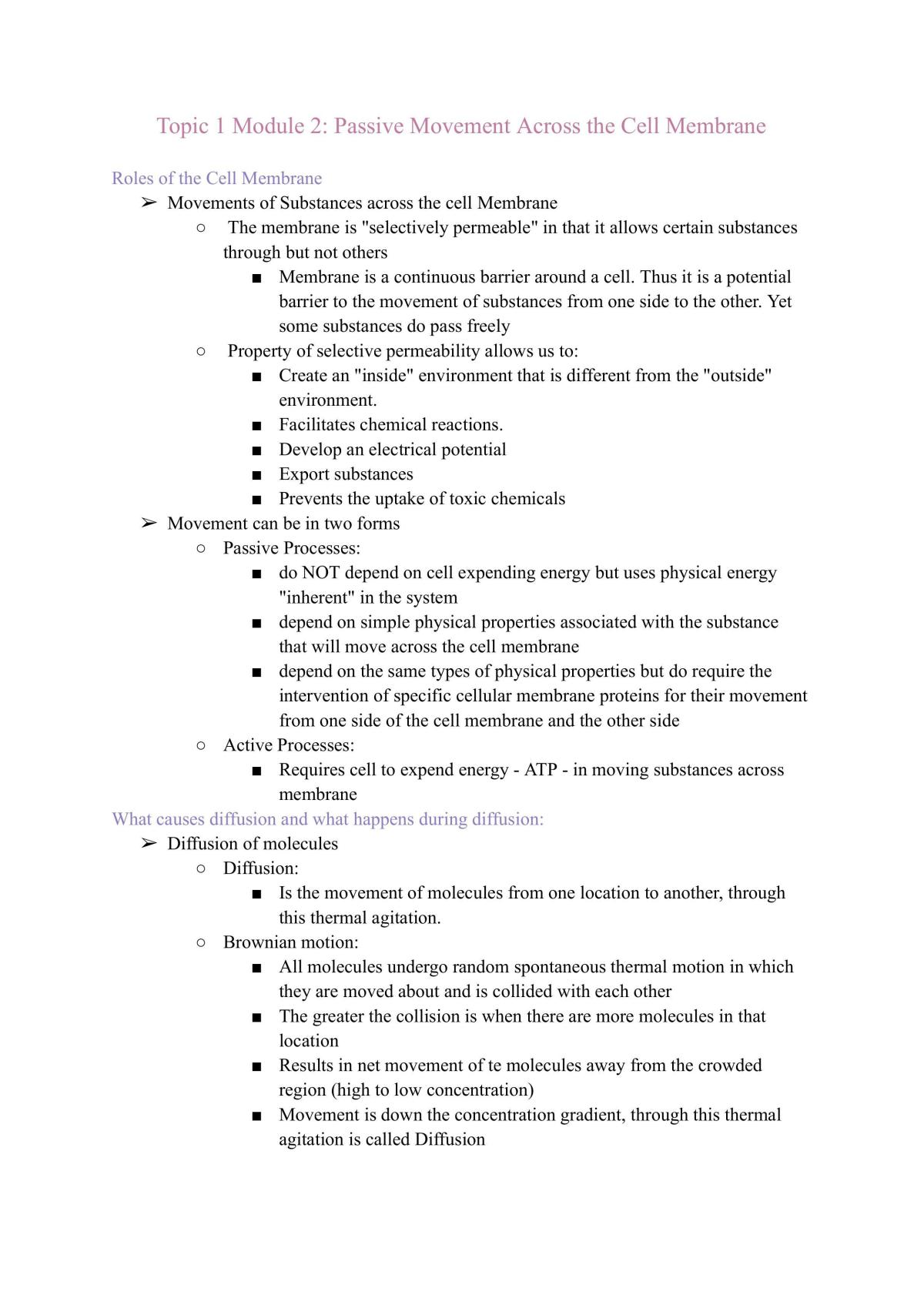 Cell Membrane - Page 1
