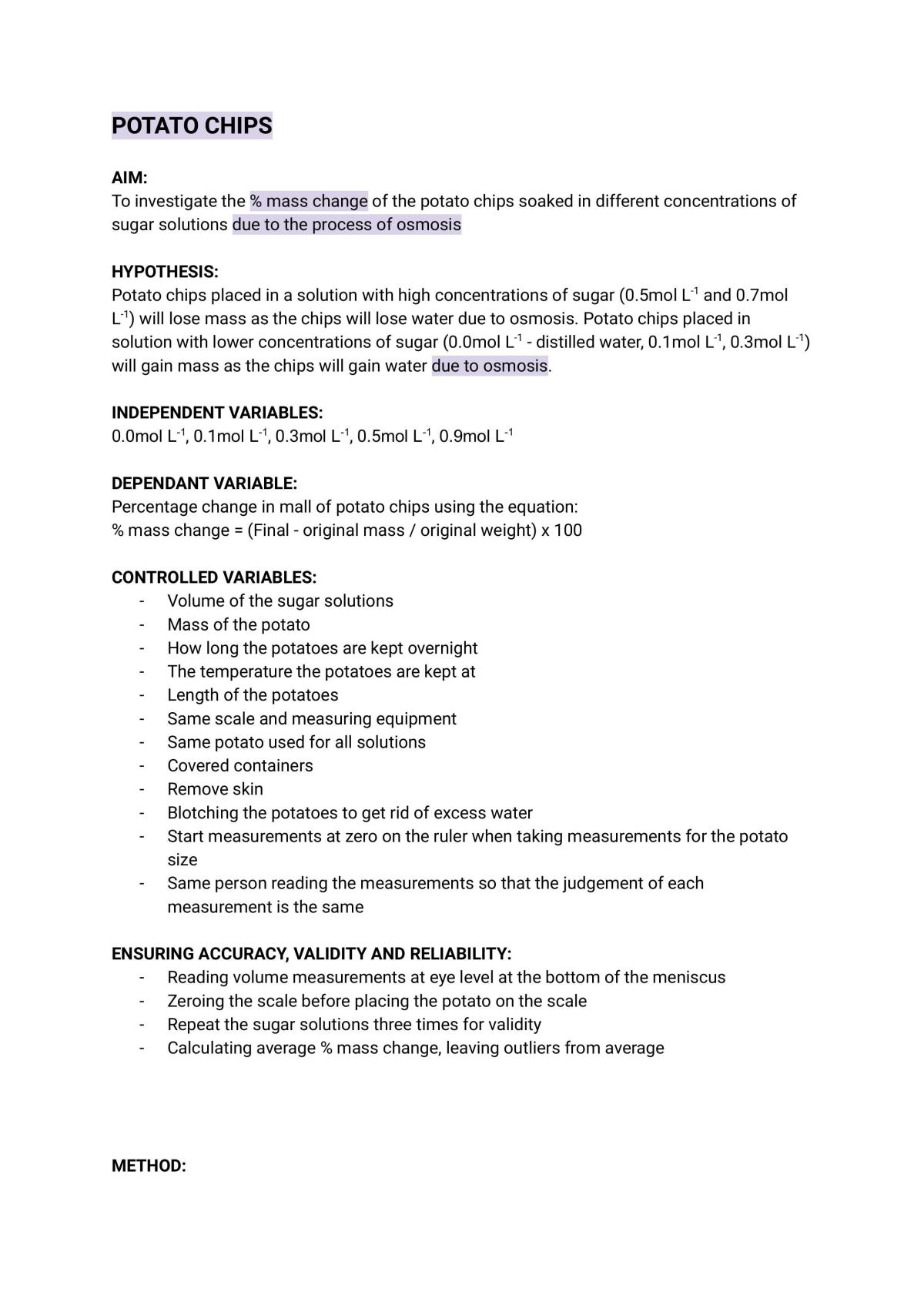 Level 2 biology investigation - Page 1