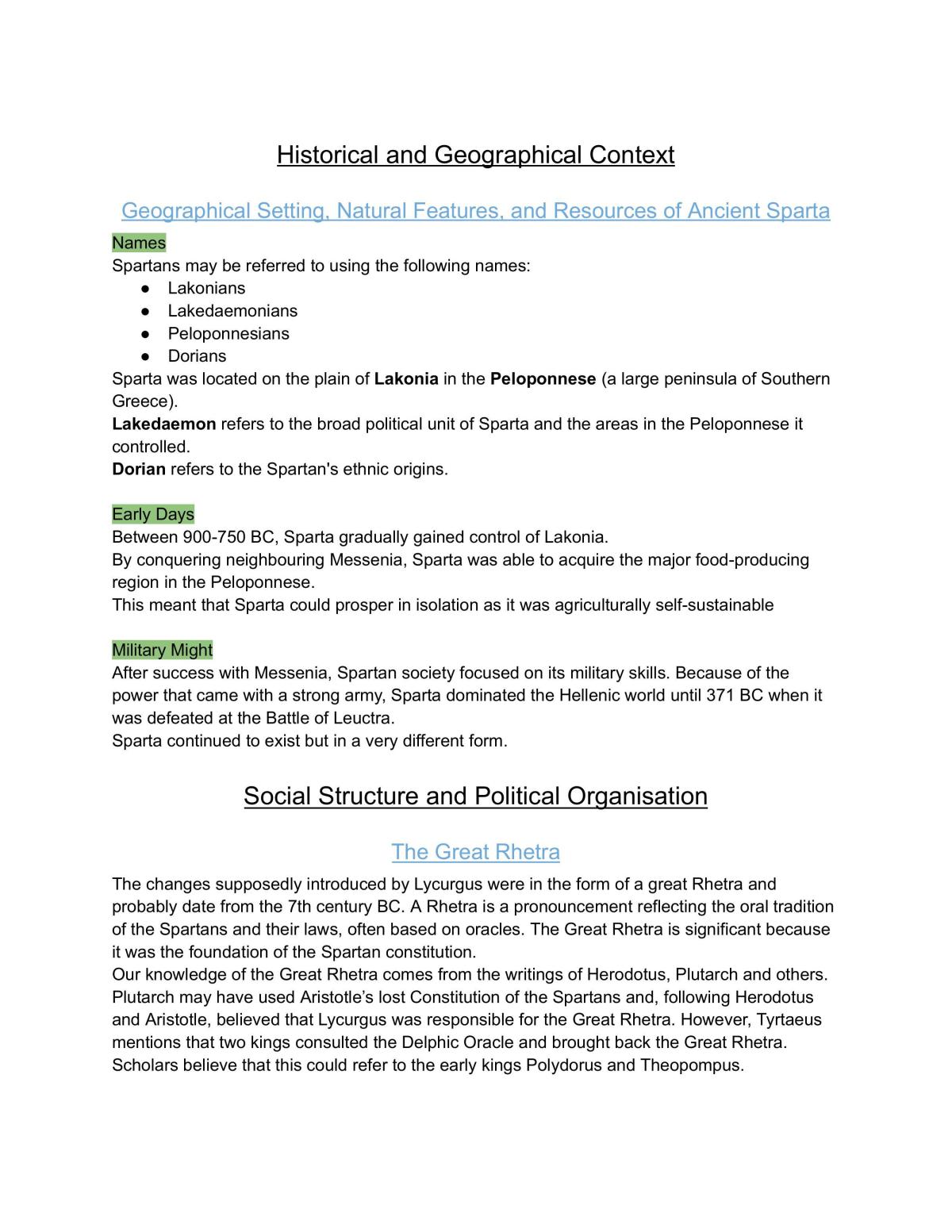 Society Study - Sparta - Page 1