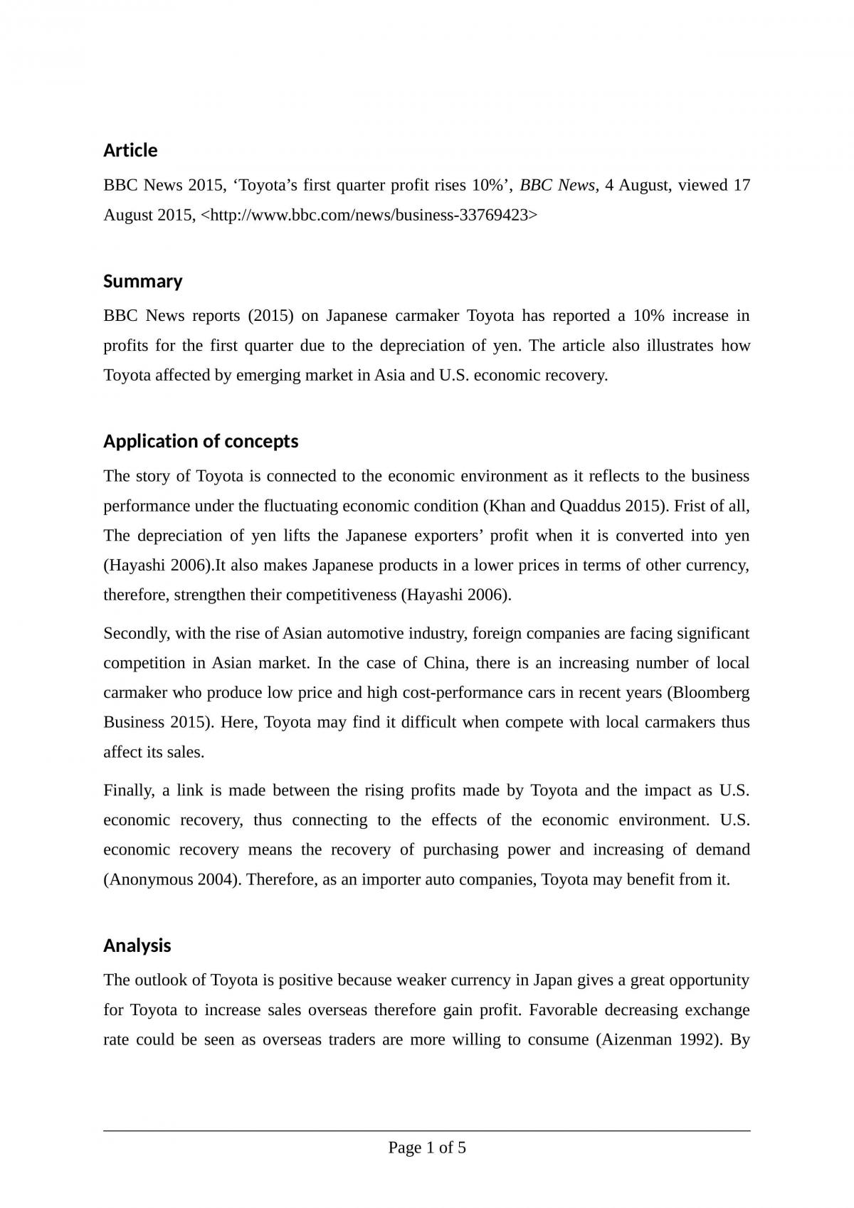 BUSS1002 - MSA 1 - Page 1