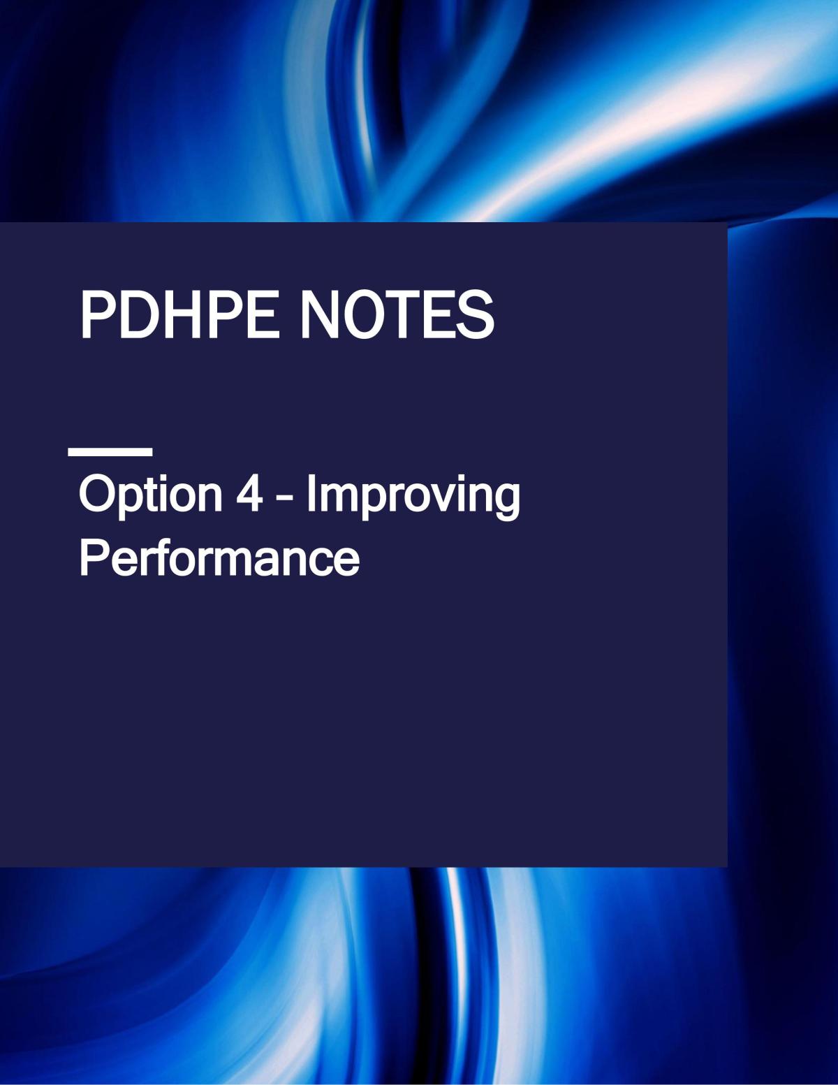 Year 12 PDHPE Improving Performance Notes - Page 1