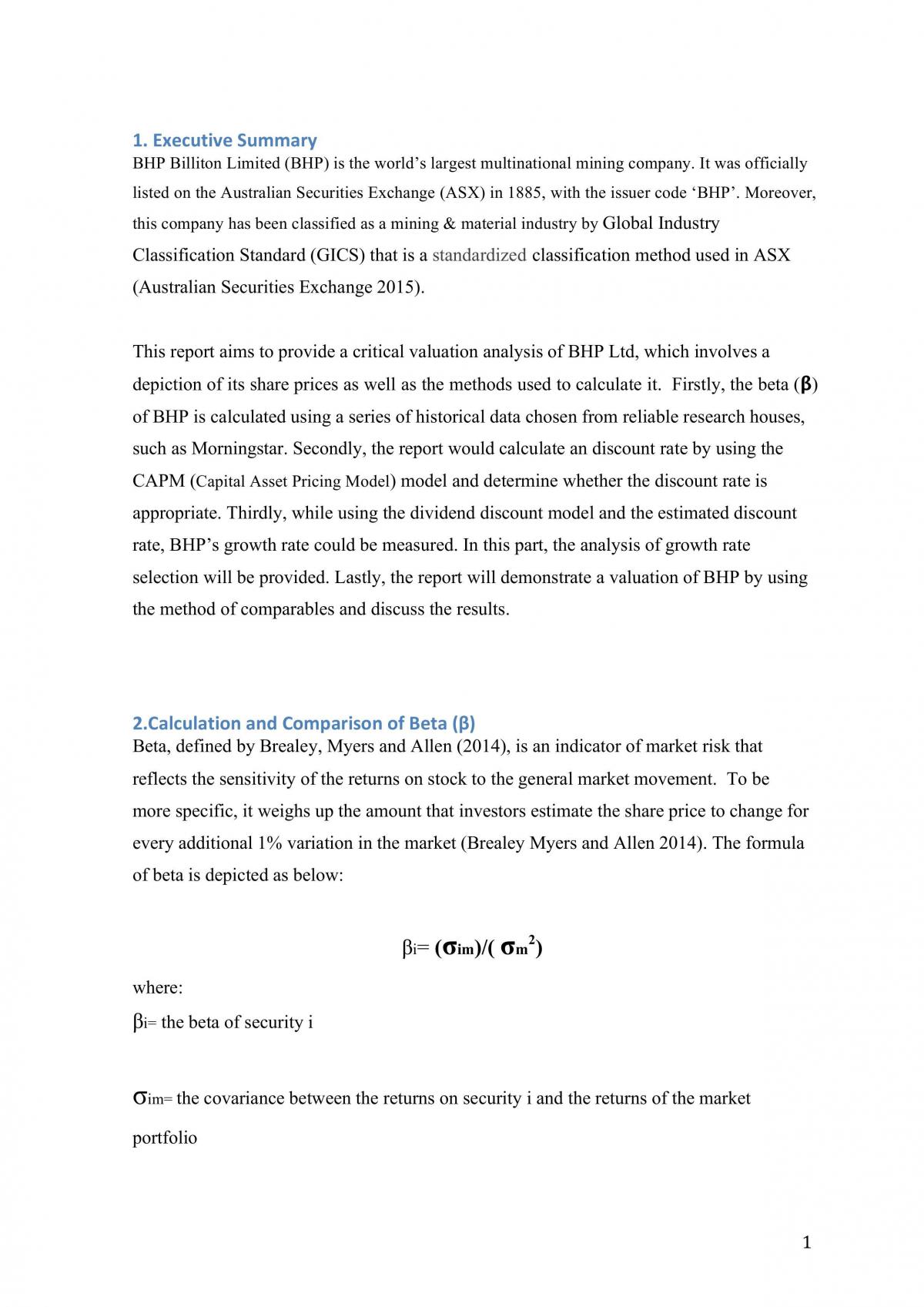 FINC2011 Assignment - Page 1