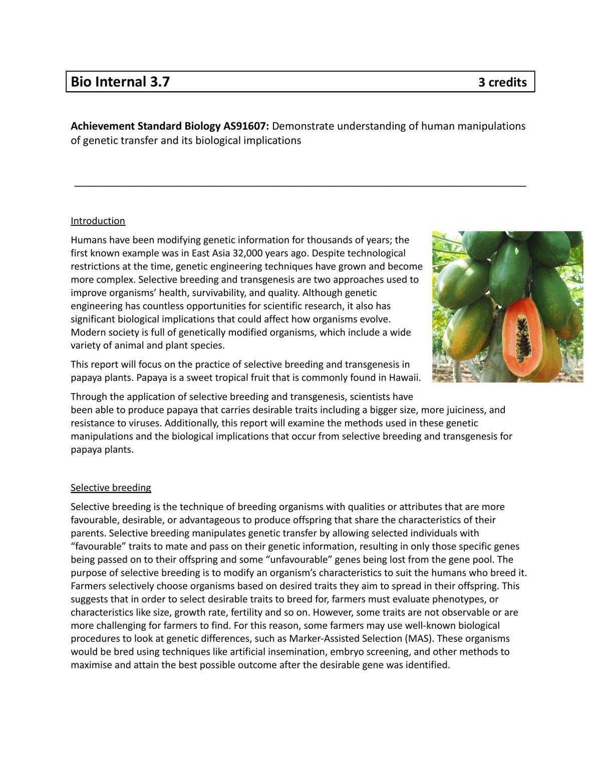 AS91607 Genetic Transfer - Page 1