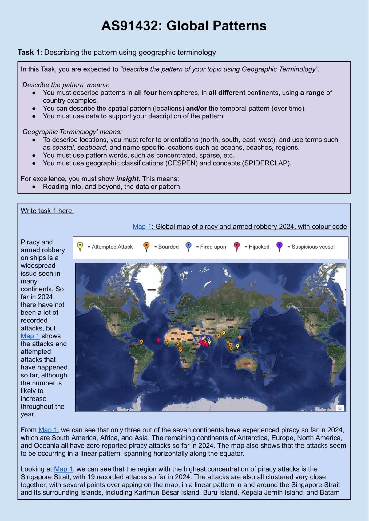 NCEA L3 Geography AS91432 Global Patterns Excellence - Page 1