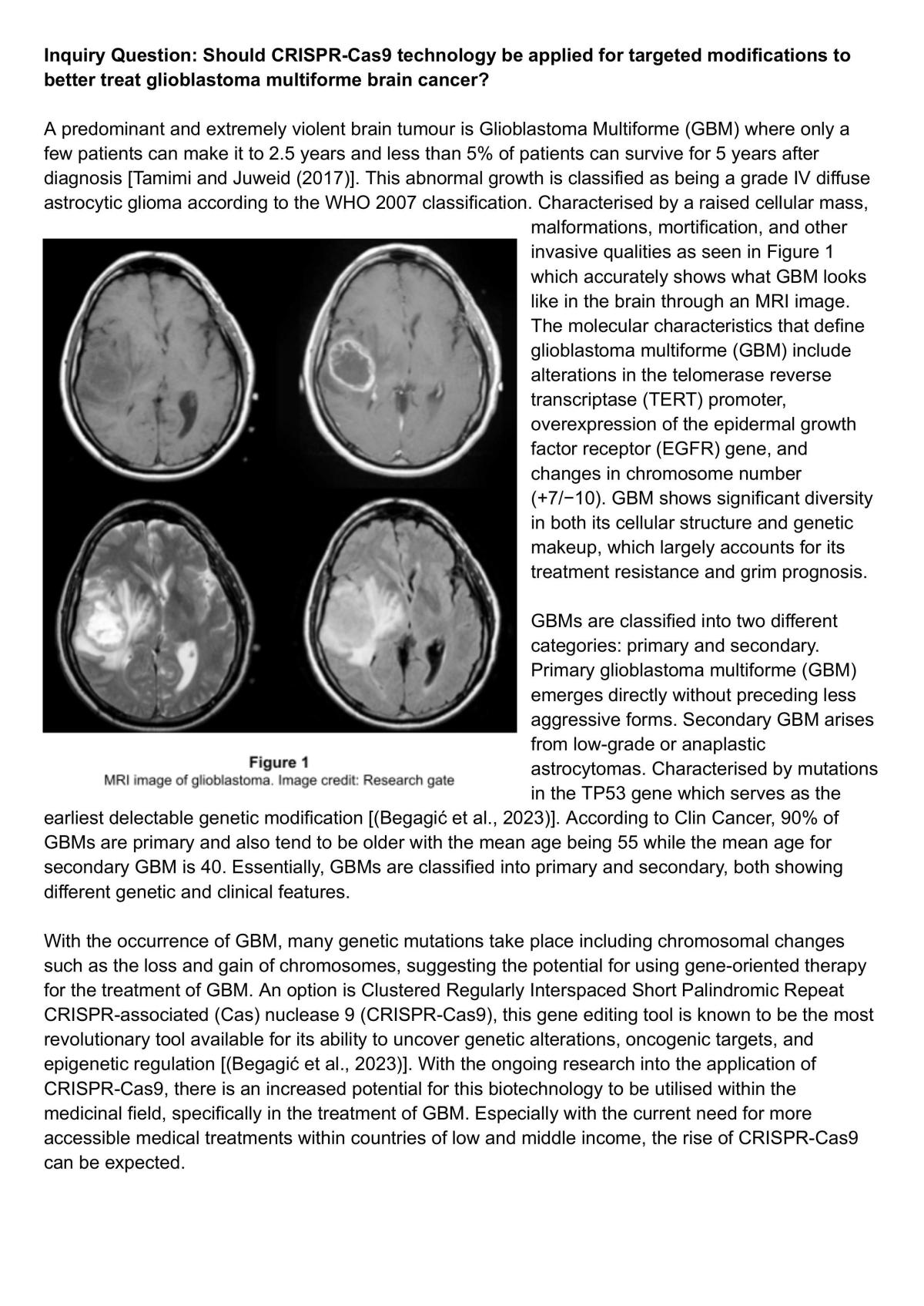 Biotechnology Depth Study - Page 1