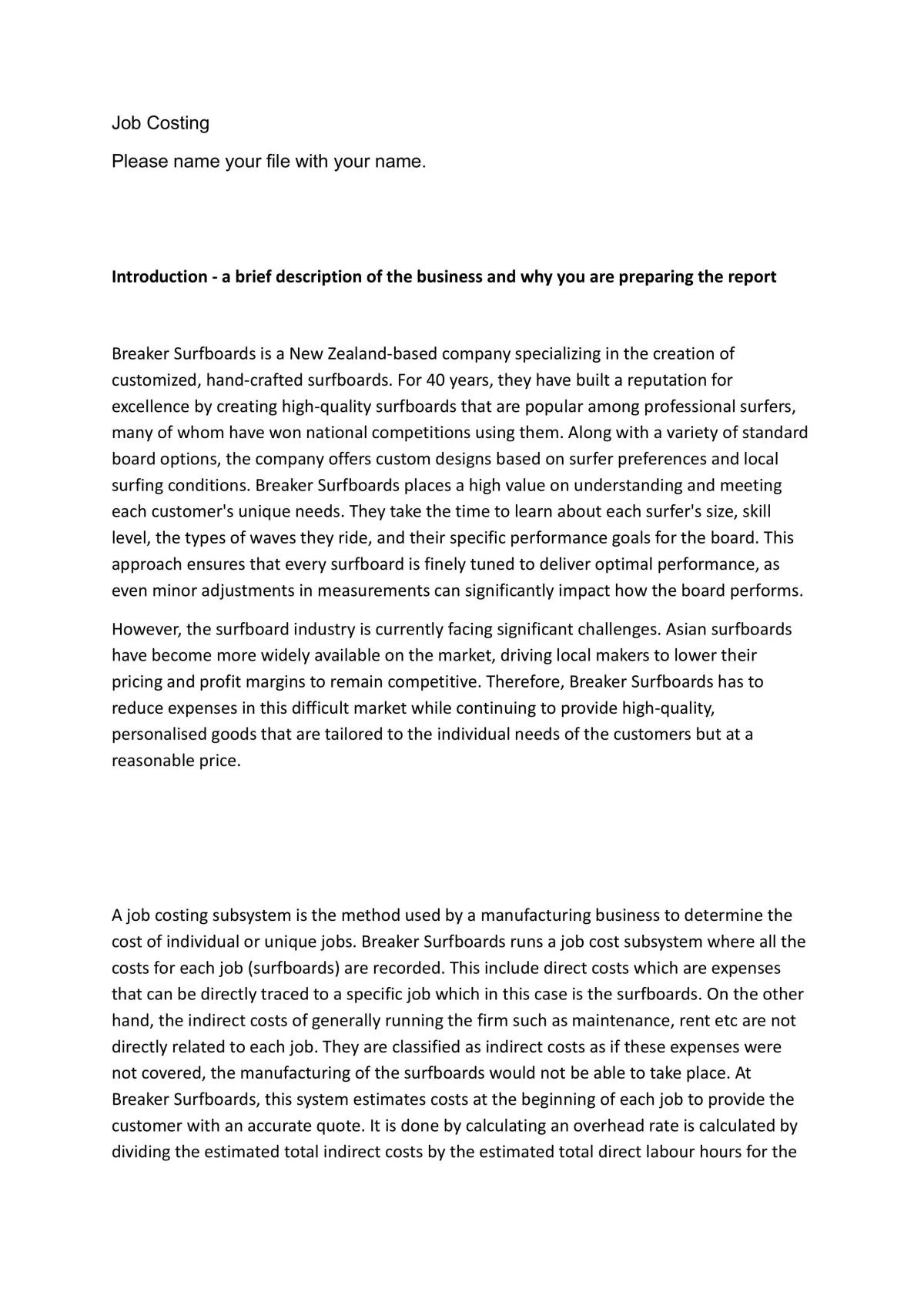 Job Costing Accounting - Page 1