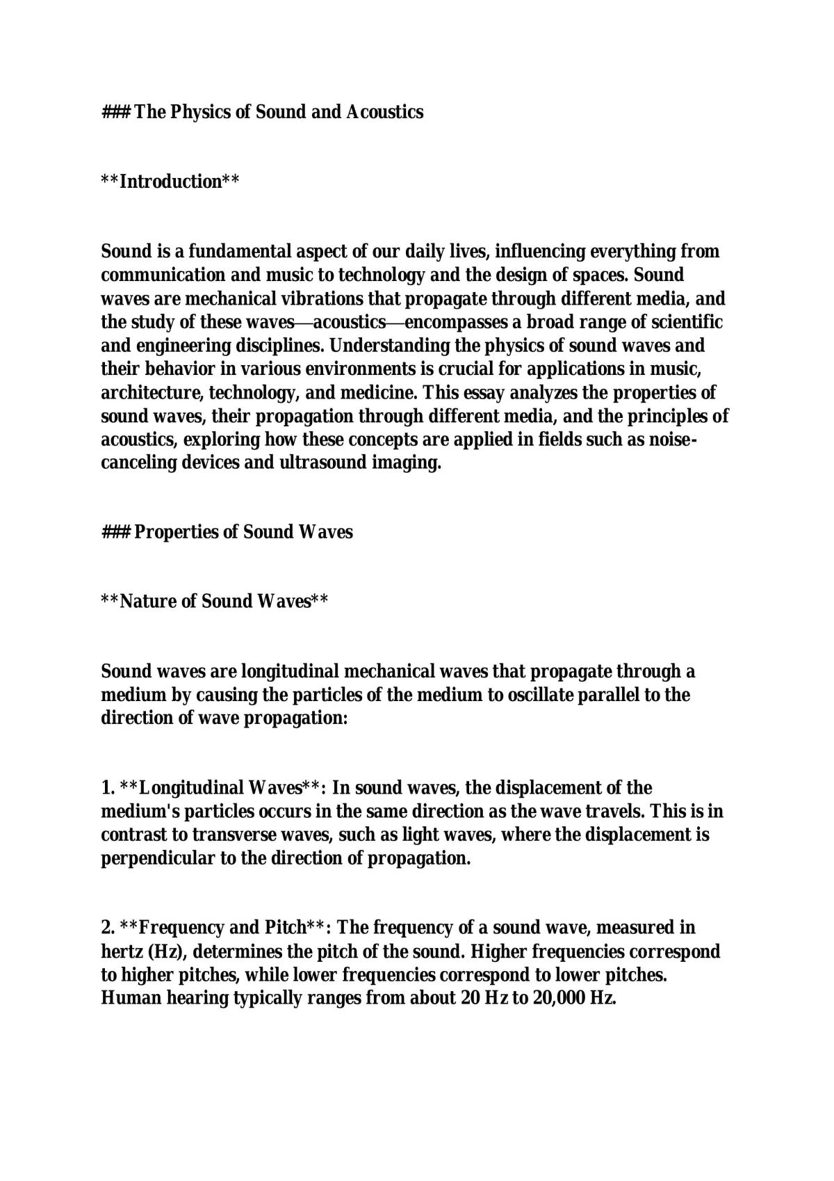 The Physics of Sound and Acoustics - Page 1