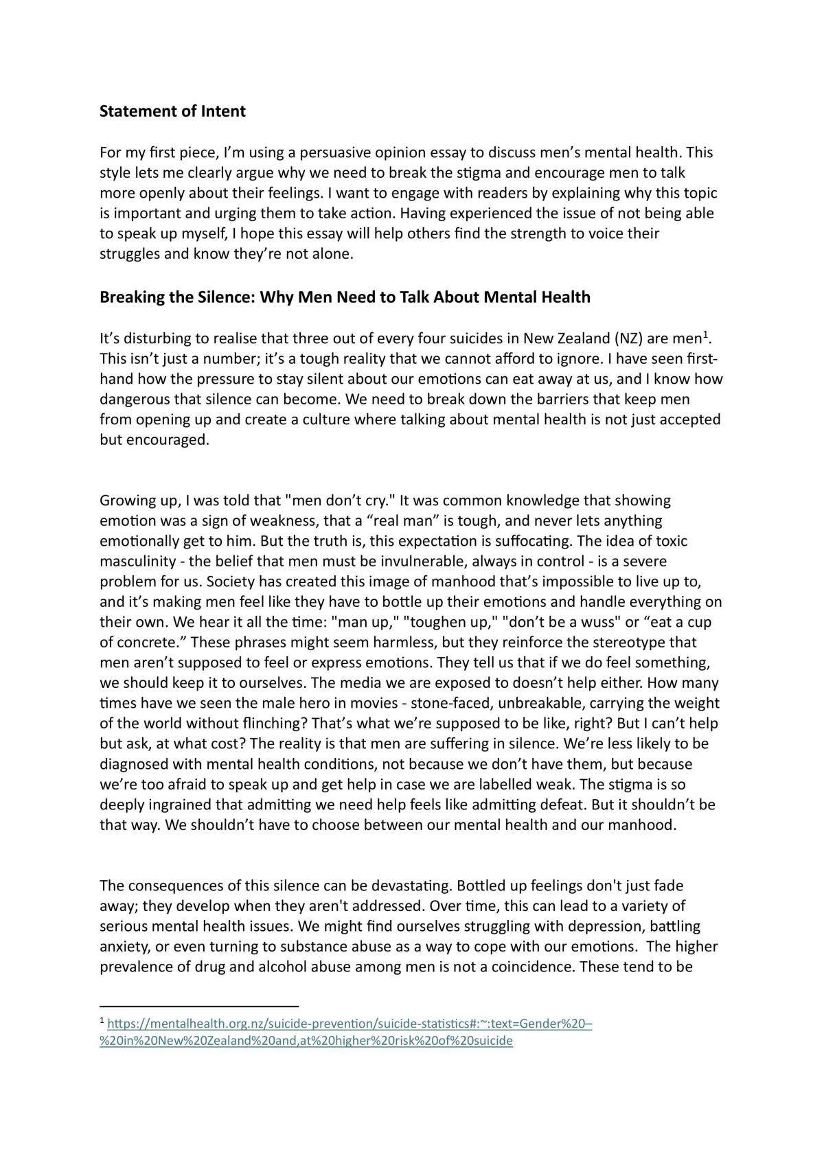 Writing Portfolio 3.4 - Excellence Plus - Page 1