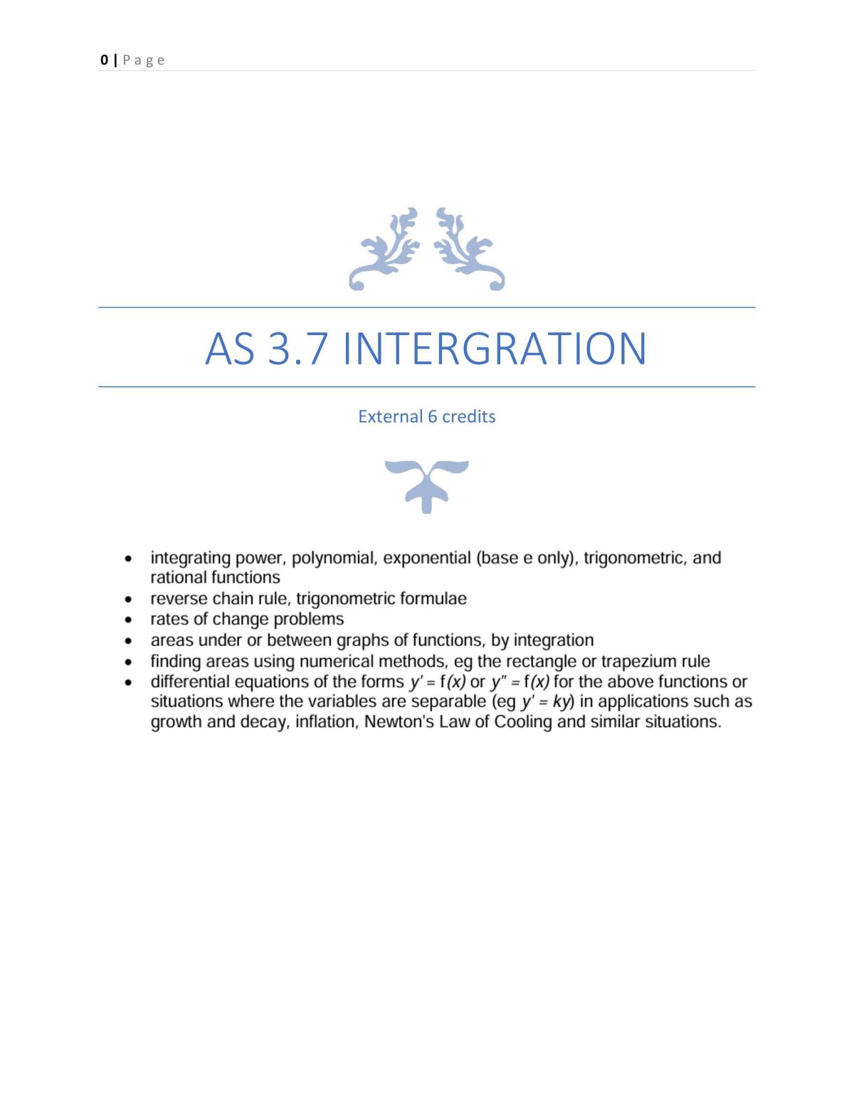 As 3.7 Intergration Study Notes - Page 1