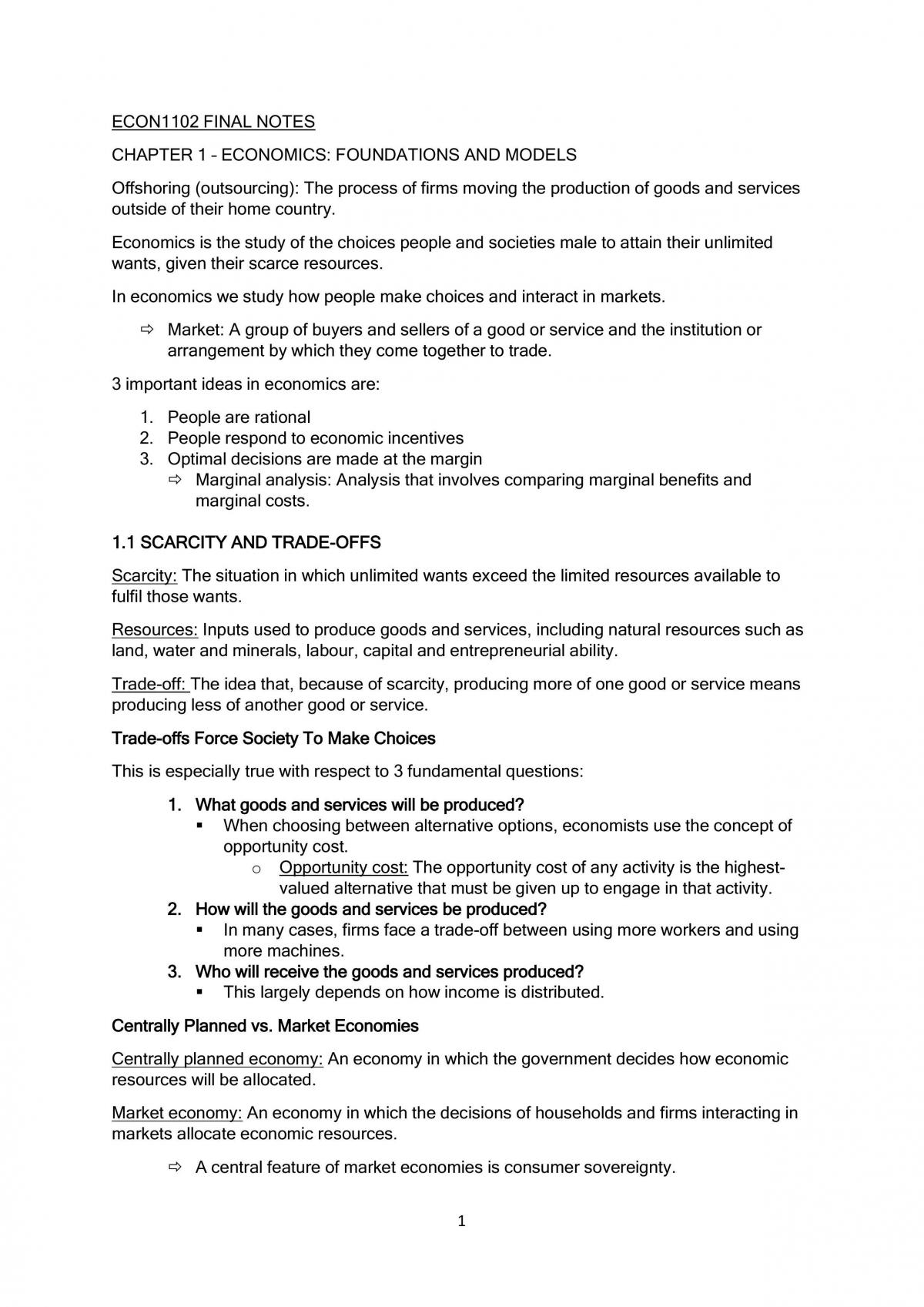Macroeconomics study notes - Page 1