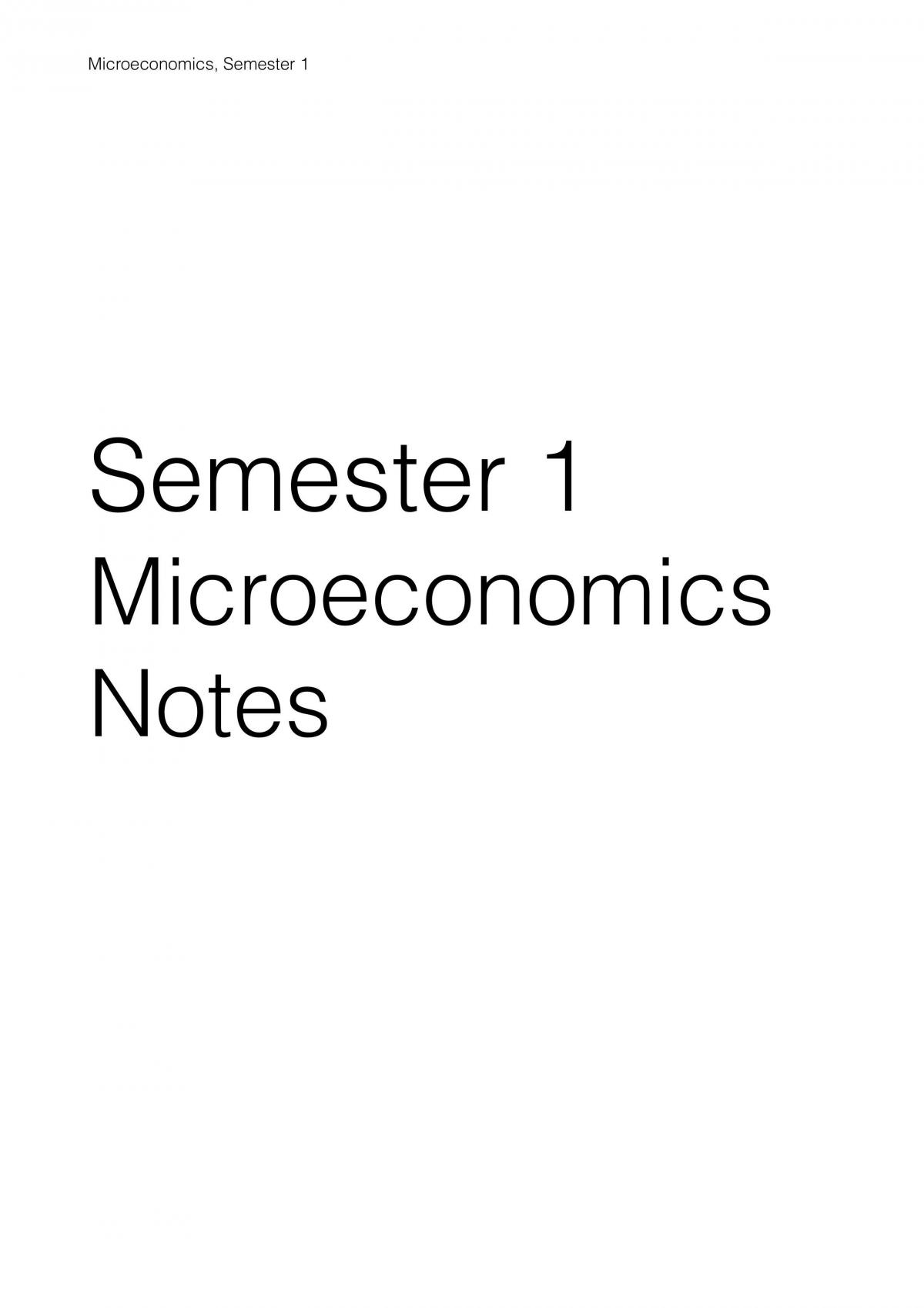 ECON1101 Notes  - Page 1