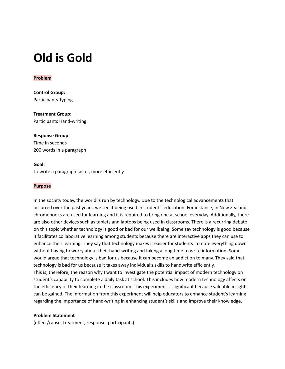 Level 3 Experiments Report - Page 1