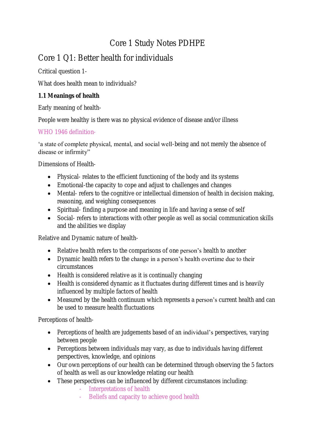 Core 1 complete study notes - Page 1