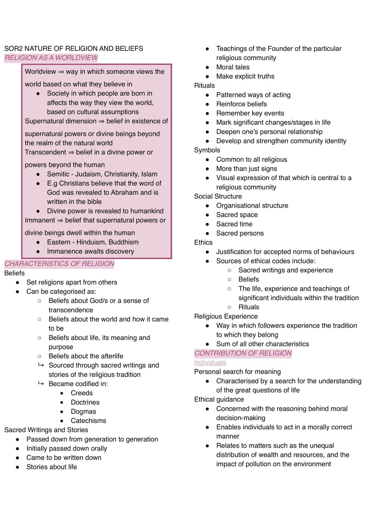 Preliminary SOR2 Full syllabus notes - Page 1