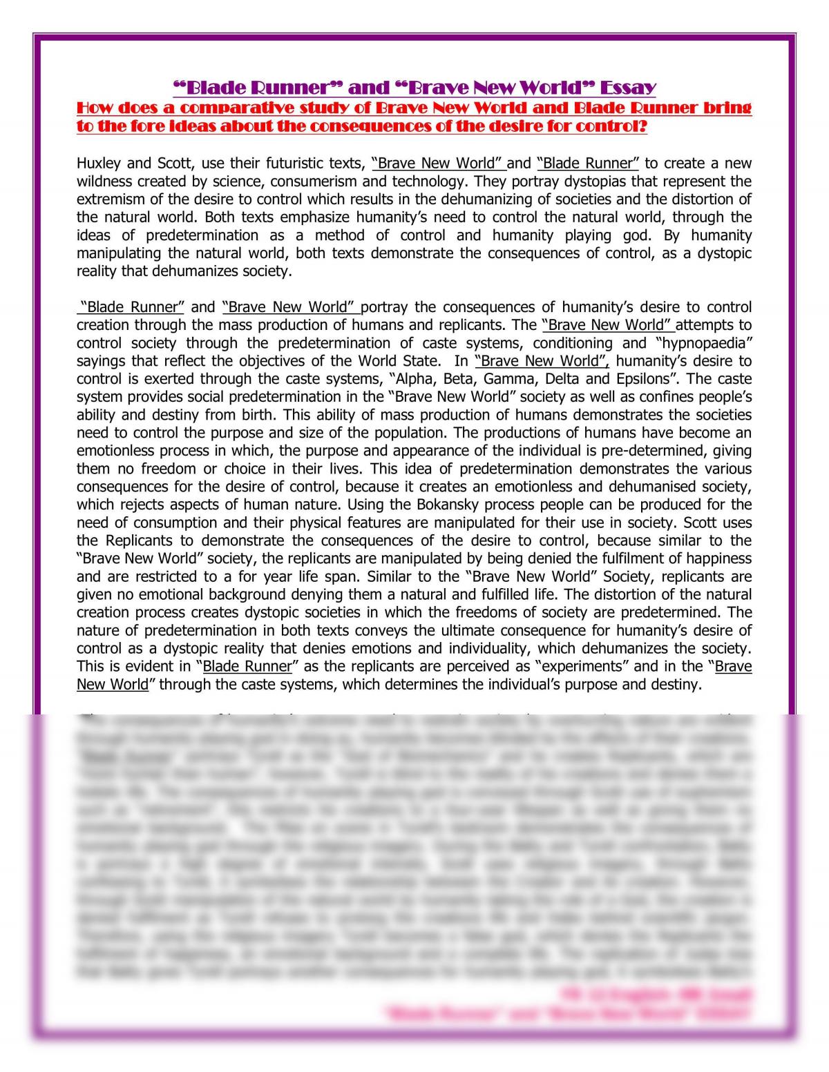 brave new world essay pdf