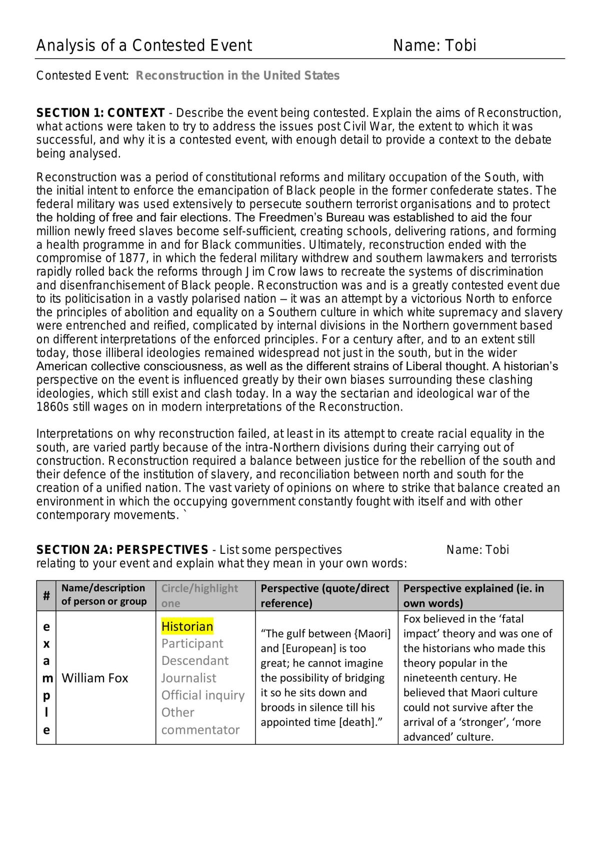 Level 3 History Internal - Page 1