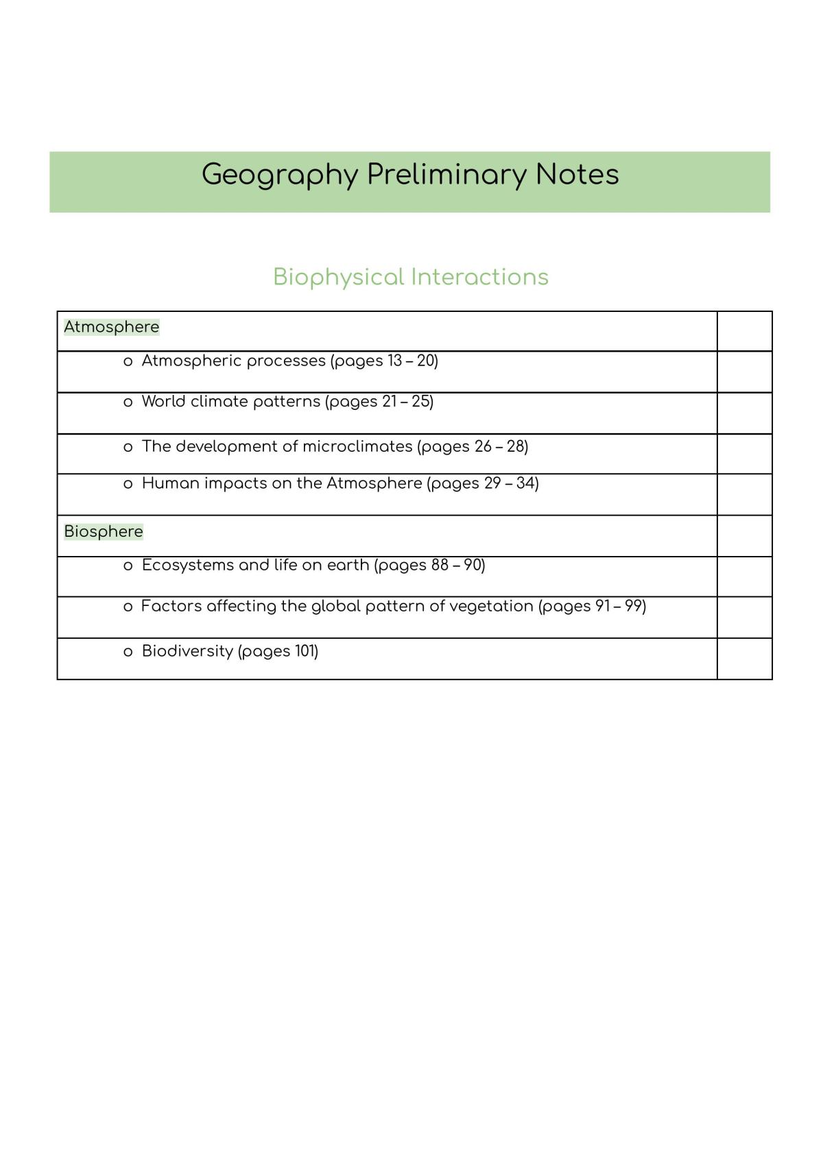 Geography Preliminary Notes - Page 1