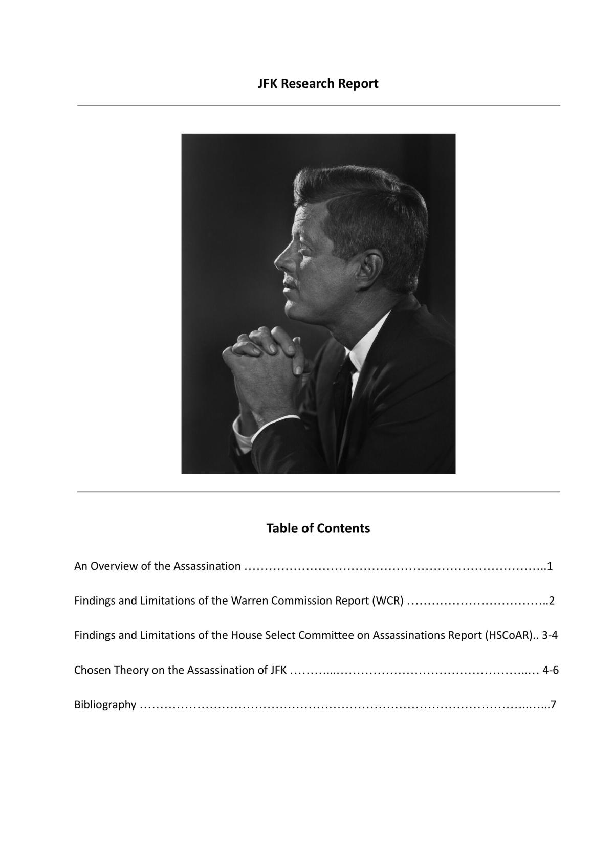 JFK - Research Report - Page 1