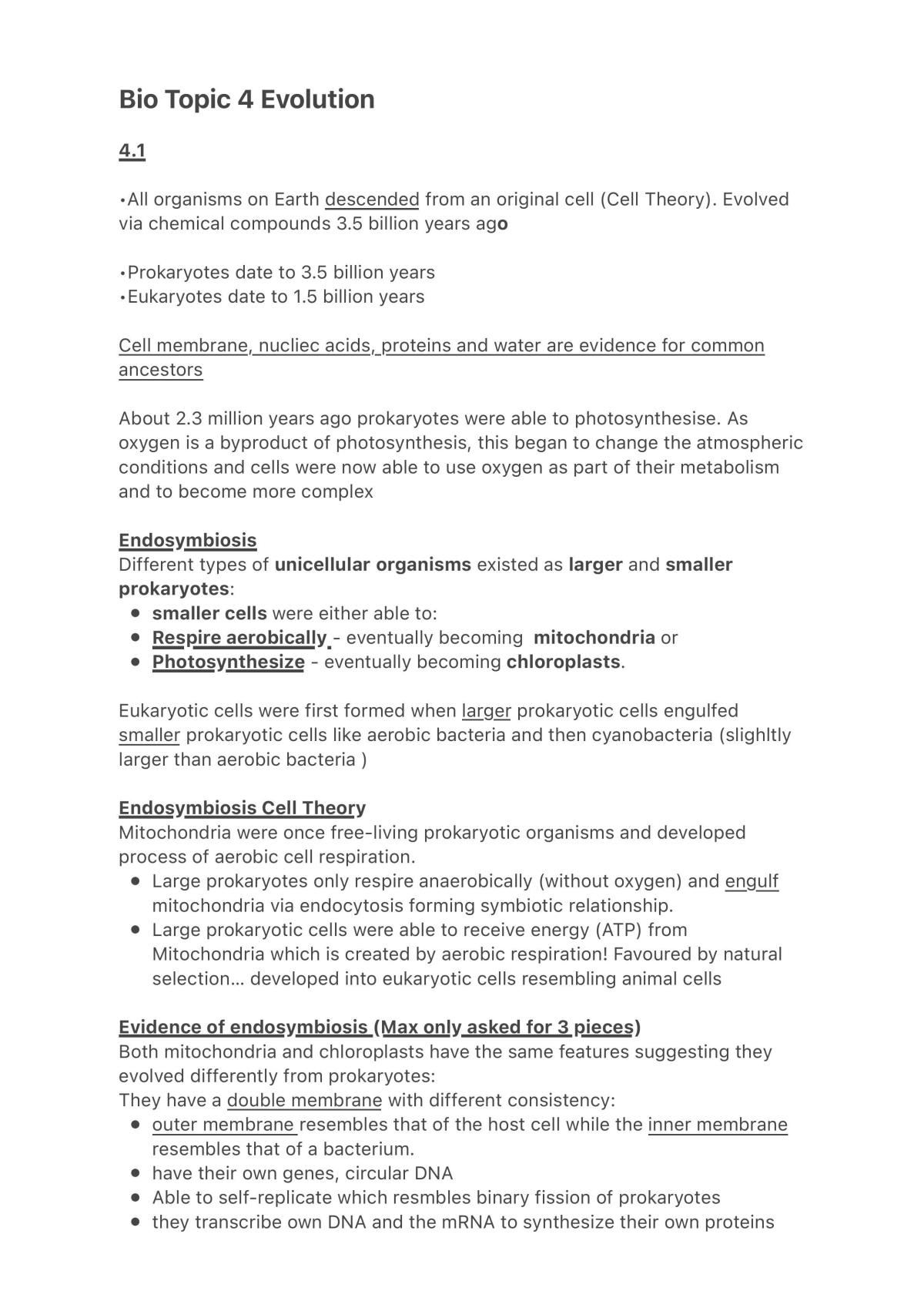 Sace Stage 2 Biology Study Notes - Page 1