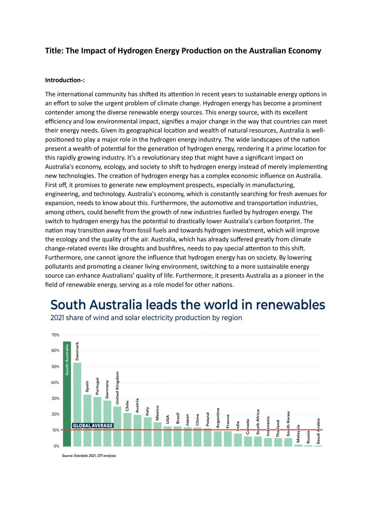 Hydrogen economics project - Page 1