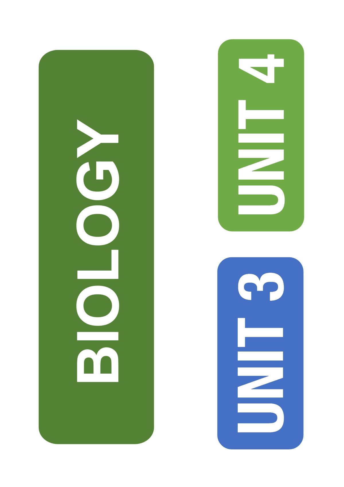 Biology External Unit 3 & 4 - Page 1