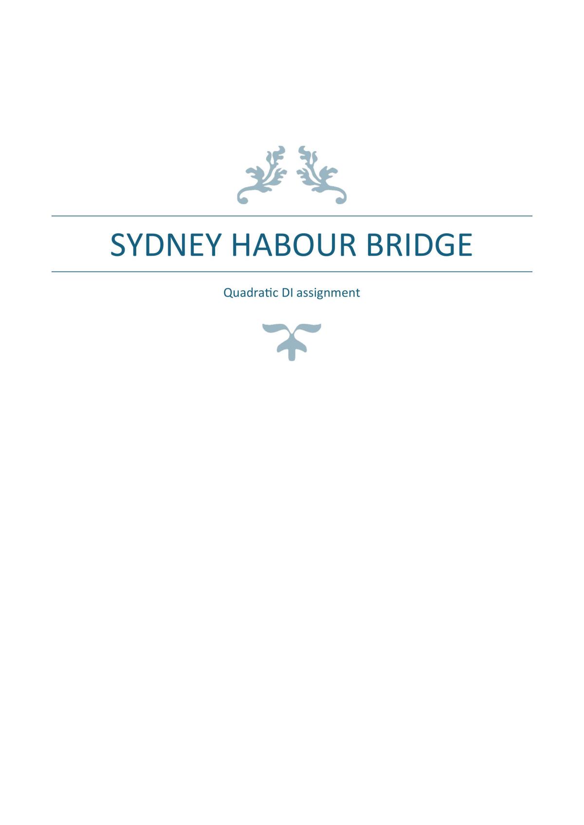 Sydeny Habour Bridge - Page 1