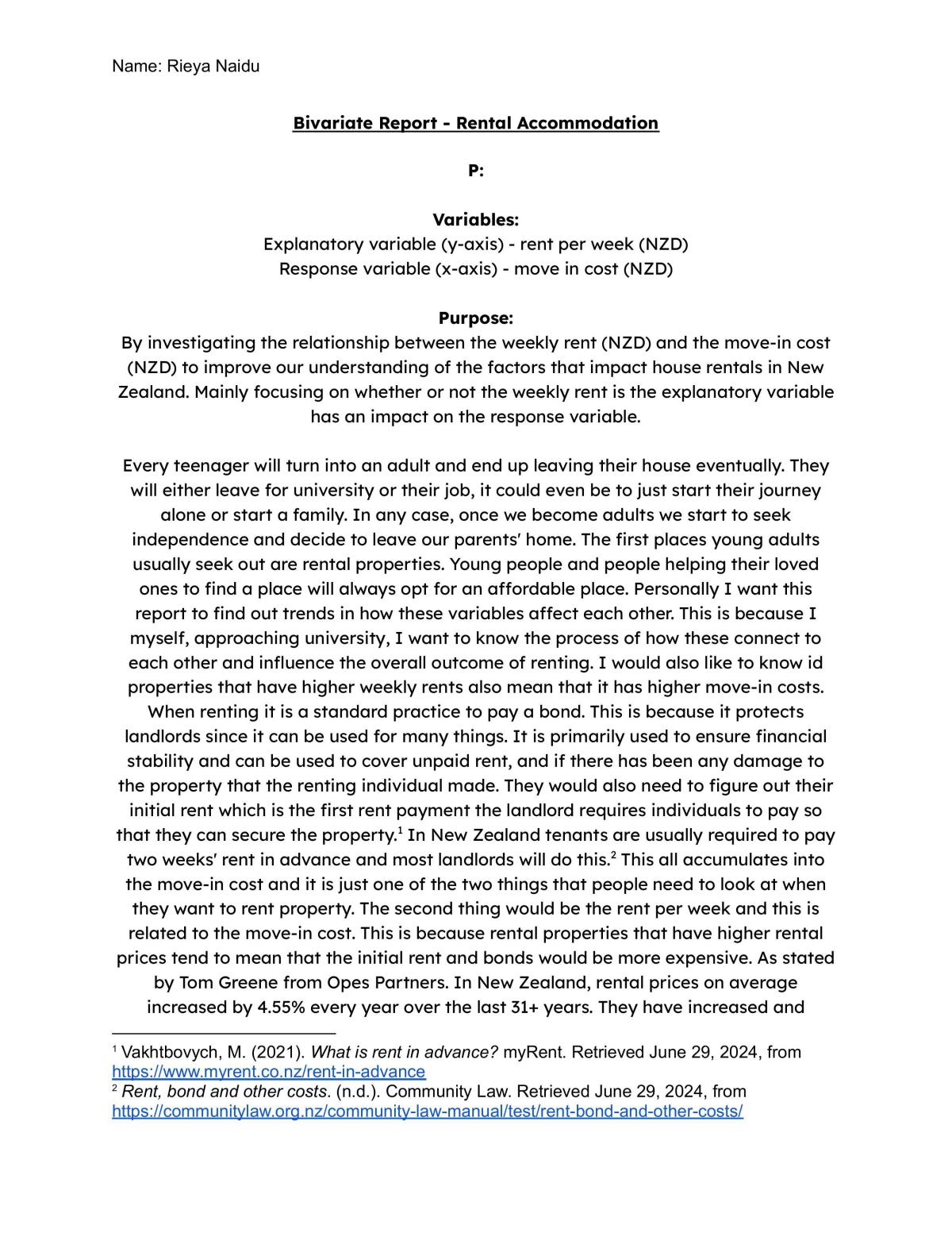 Bivariate Report - Excellence - Level 3  - Page 1