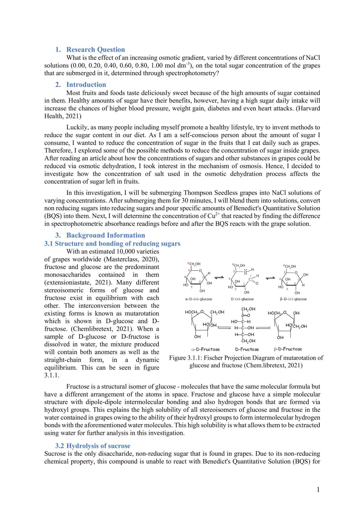 Chemistry Internal Assessment - Page 1