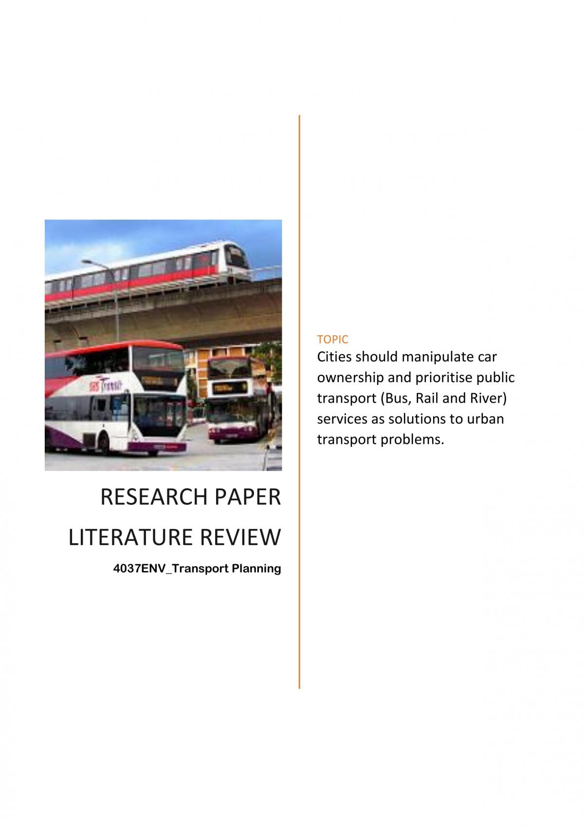 Prioritisation of Public Transport - Page 1