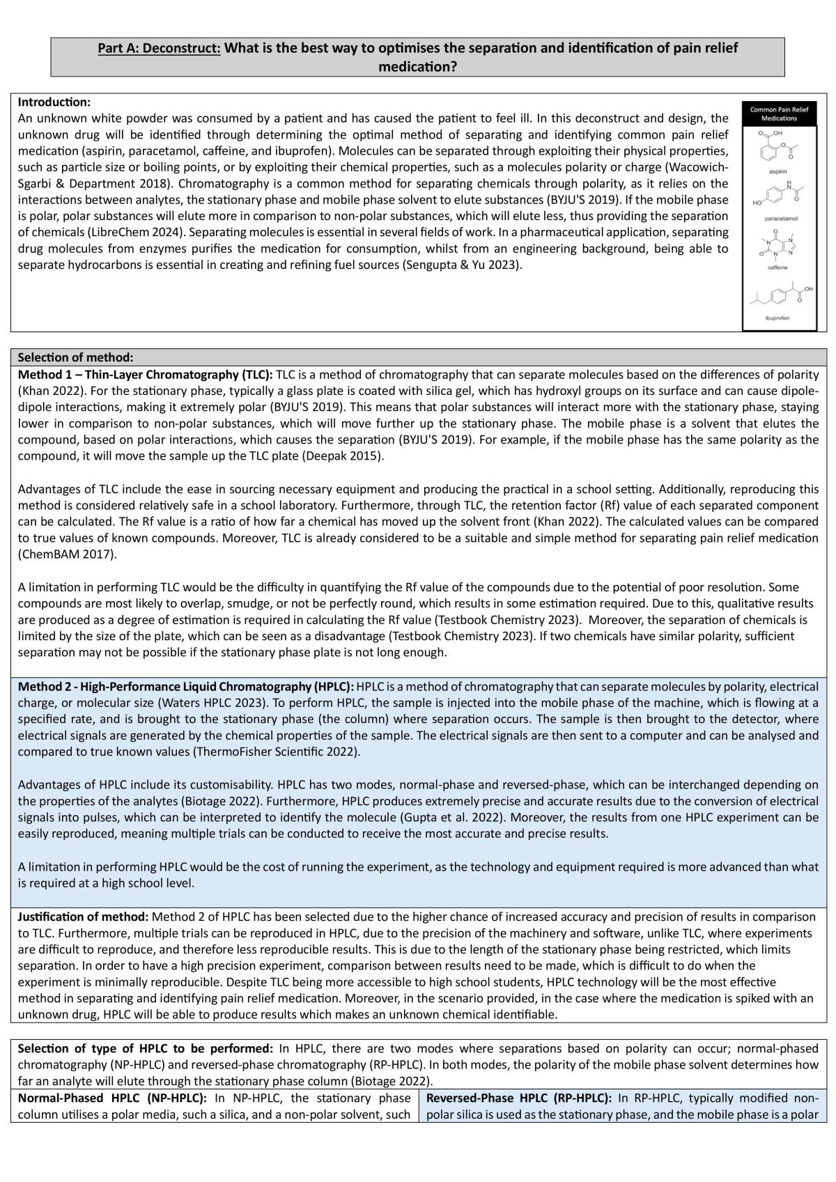 Stage 1 Chemistry Design and Deconstruct - Separation Techniques  - Page 1