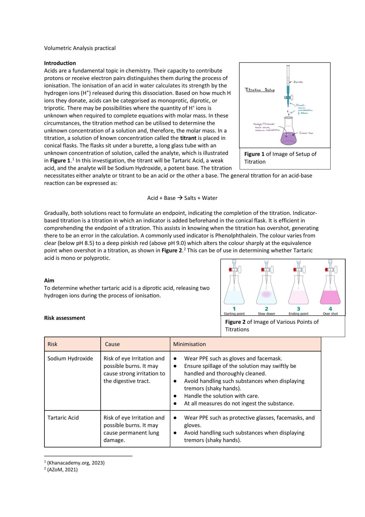 Volumetric Practical A+ Grade - Page 1