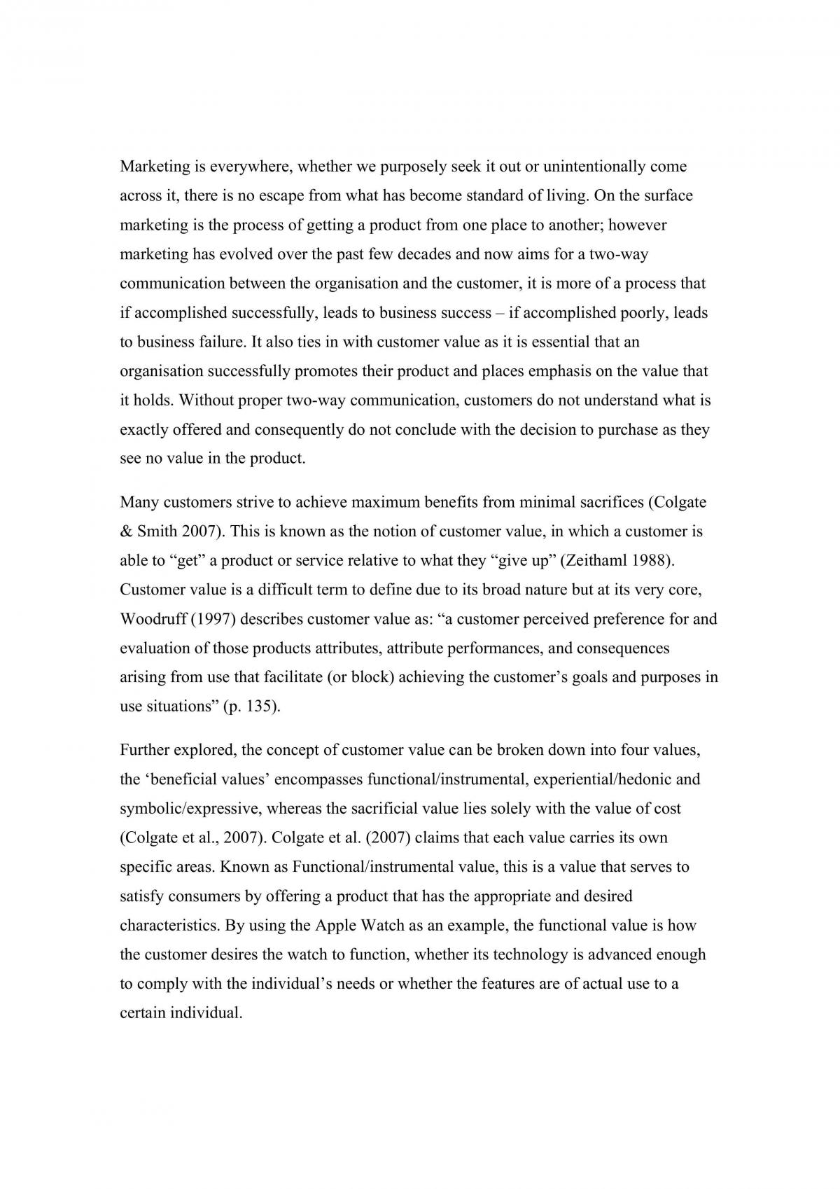 Essay: Consumer Value  - Page 1