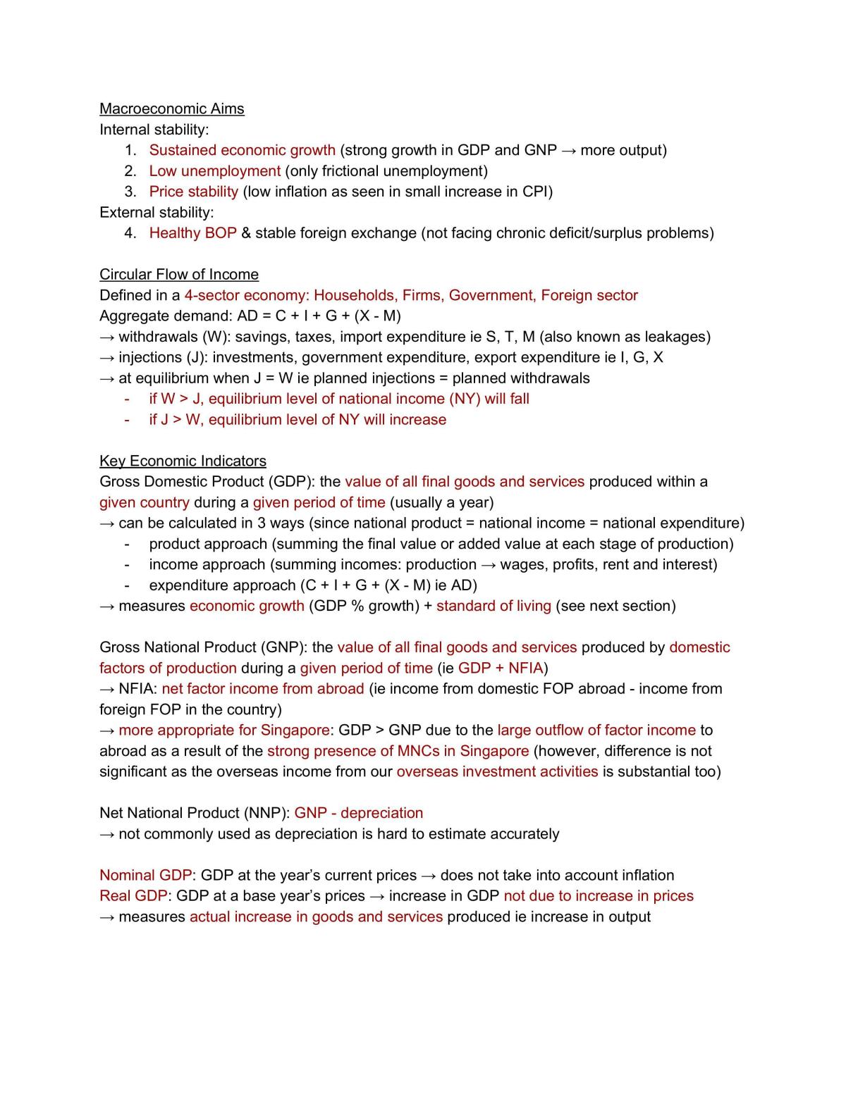 Macroeconomics Notes - Page 1