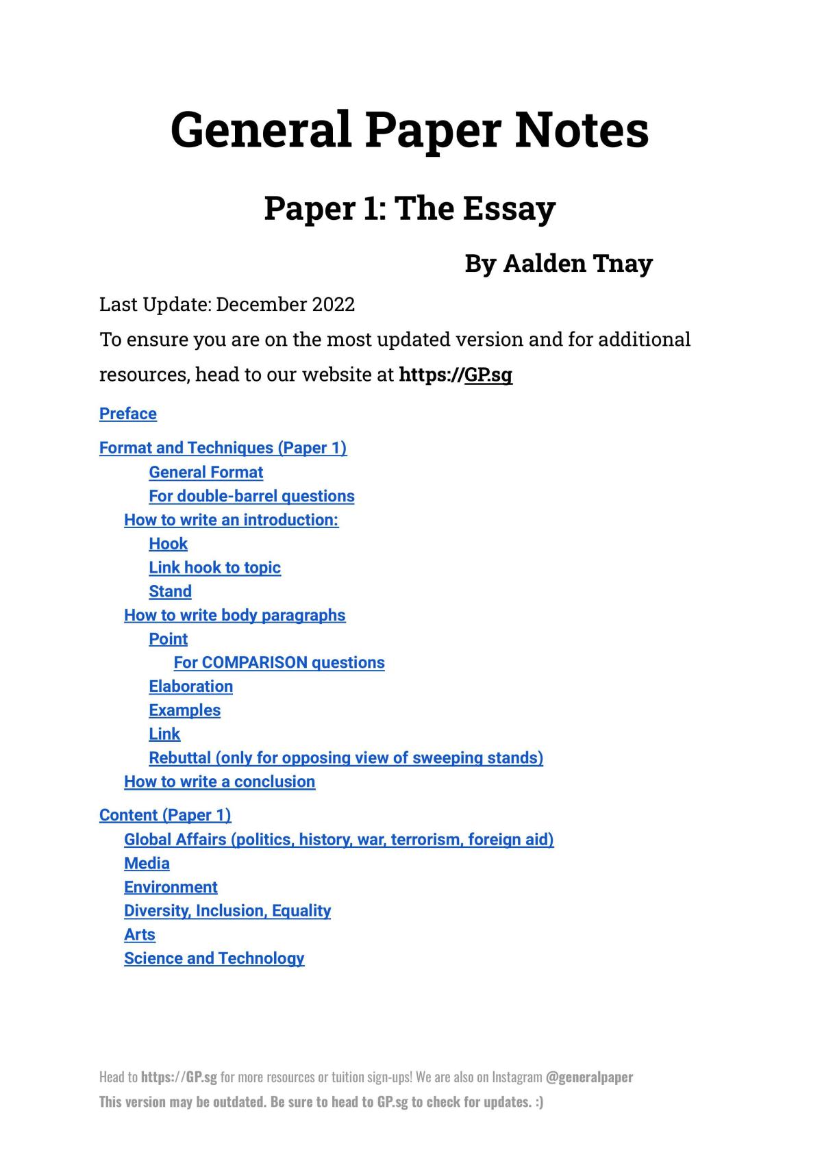 Gp Essay Notes - Page 1